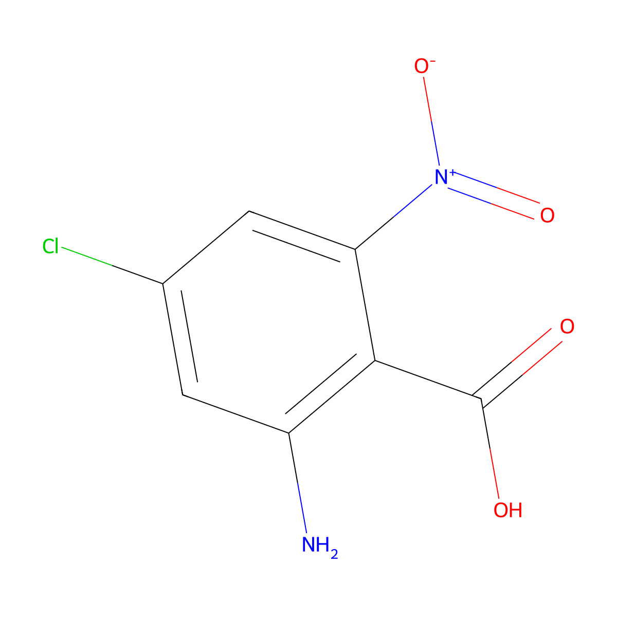 2-Amino-4-chloro-6-nitrobenzoic acid molecular structure, CAS 174456-26-9