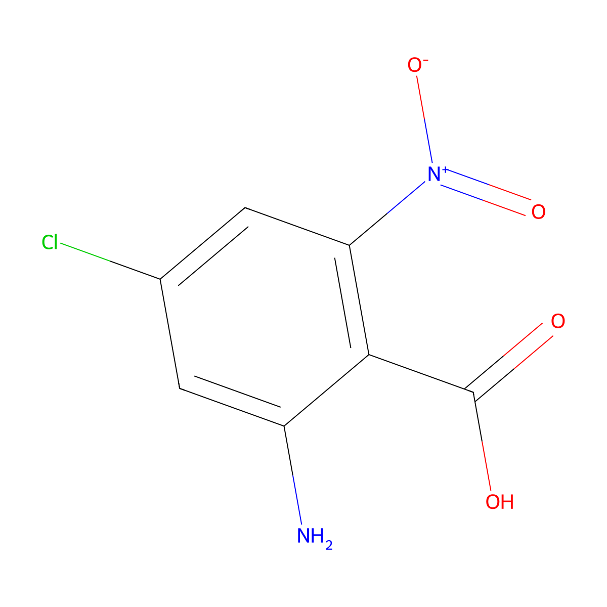 2-Amino-4-chloro-6-nitrobenzoic acid molecular structure, CAS 174456-26-9