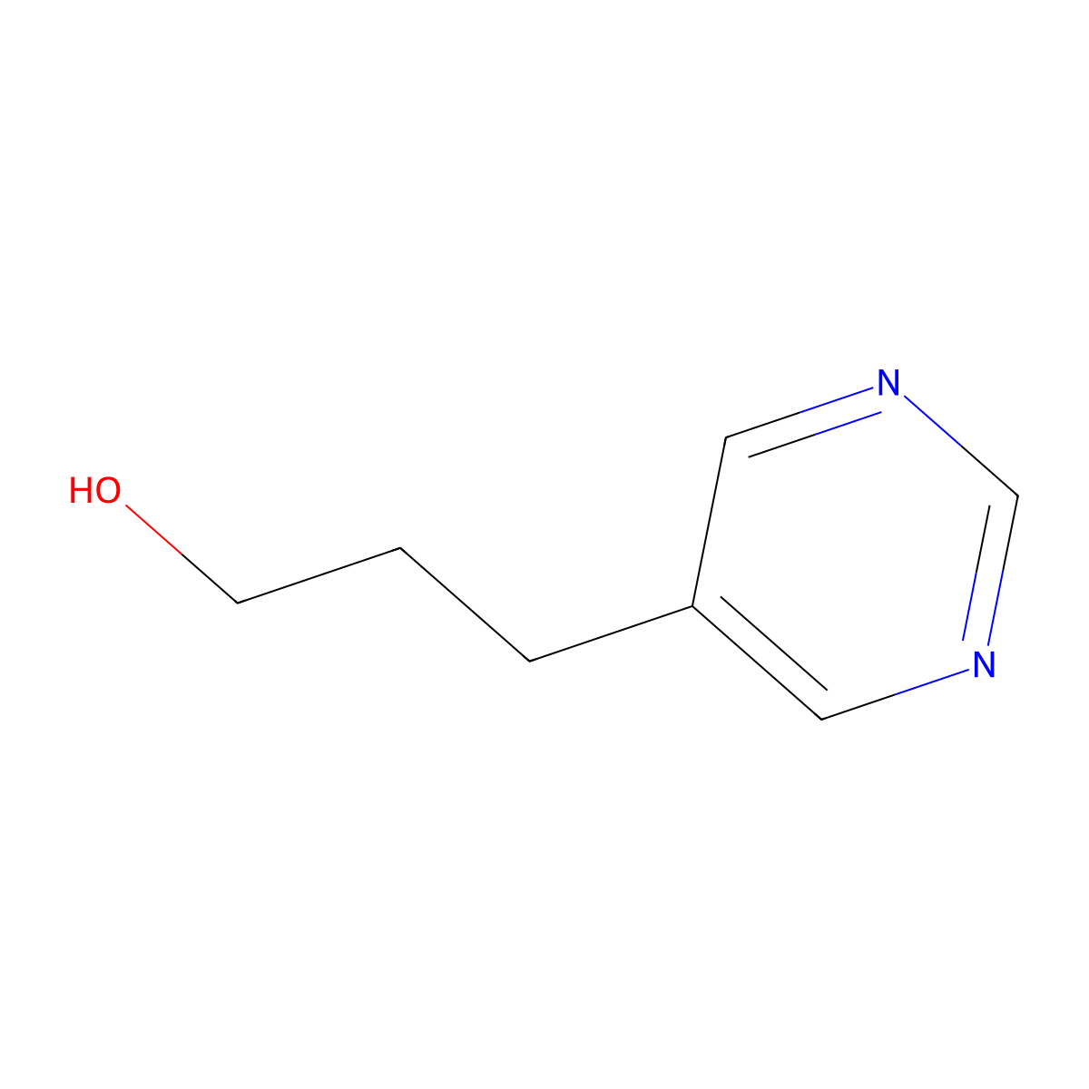 3-(Pyrimidin-5-yl)propan-1-ol molecular structure, CAS 174456-29-2