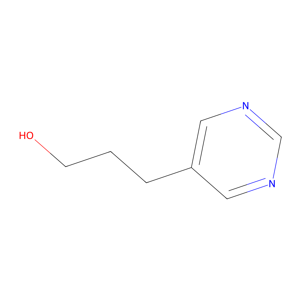 3-(Pyrimidin-5-yl)propan-1-ol molecular structure, CAS 174456-29-2