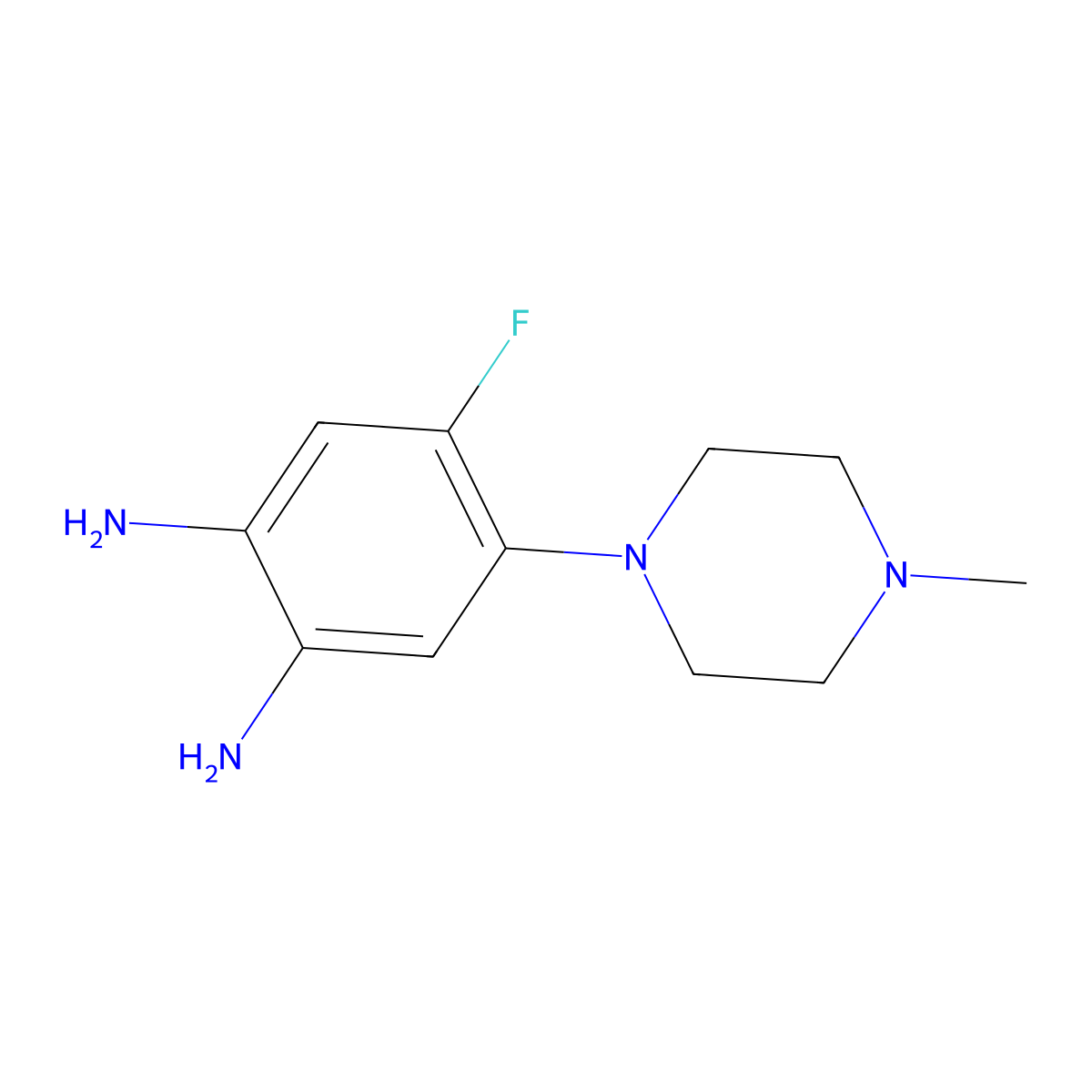 4-Fluoro-5-(4-methylpiperazin-1-yl)benzene-1,2-diamine molecular structure, CAS 174468-55-4