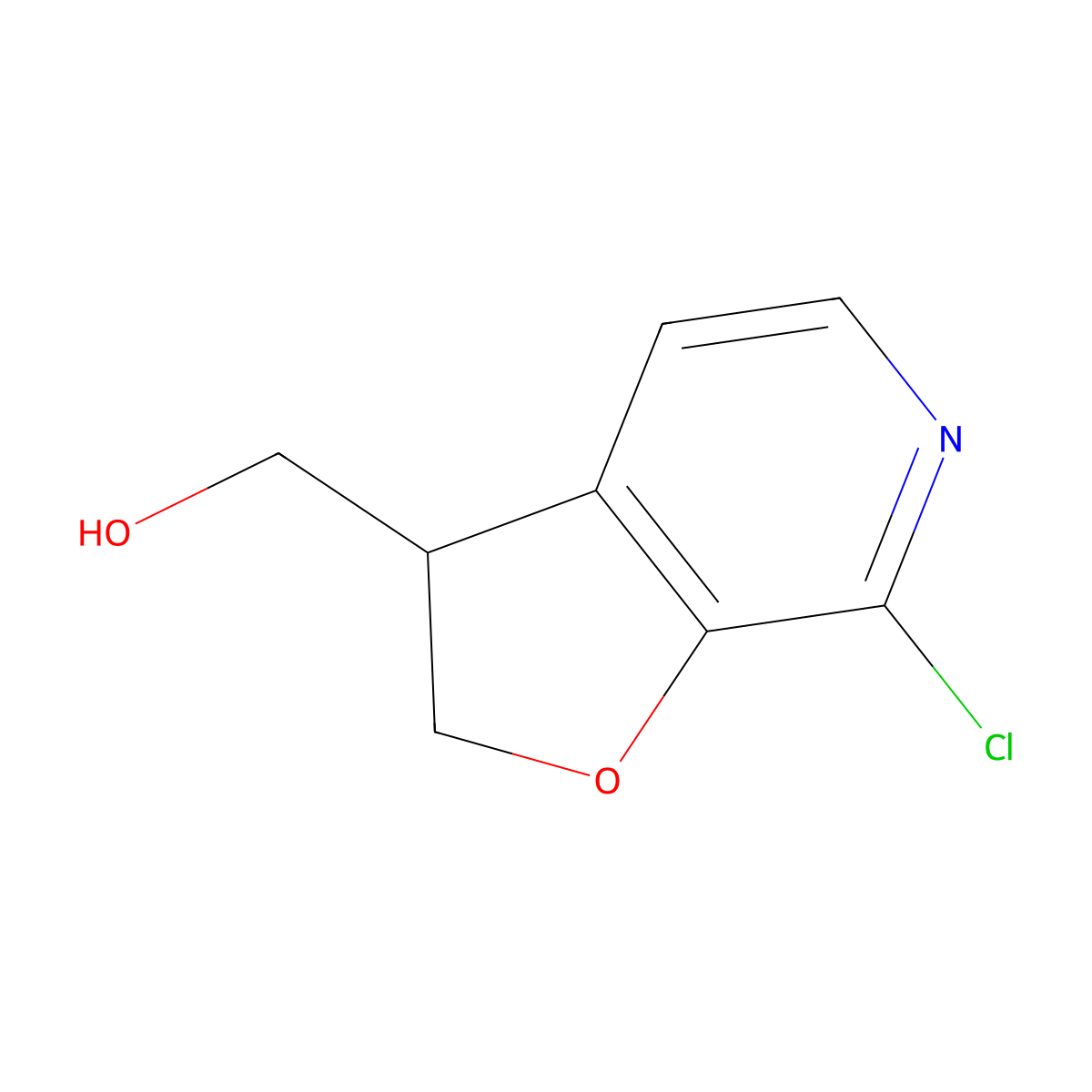 (7-Chloro-2,3-dihydrofuro[2,3-c]pyridin-3-yl)methanol molecular structure, CAS 174469-04-6