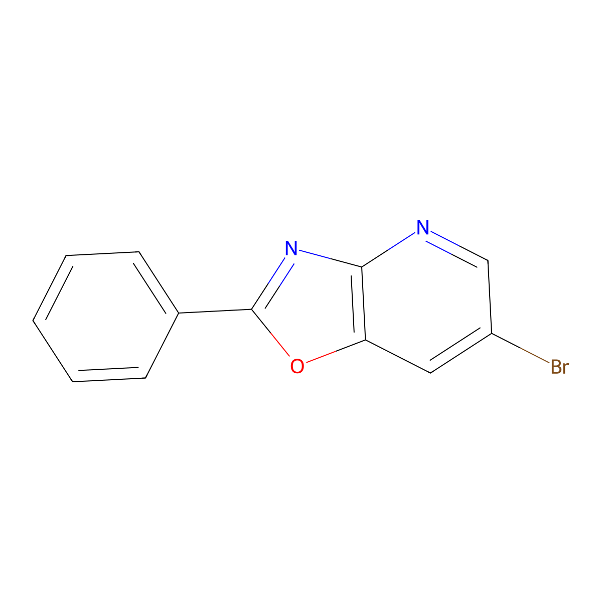 6-Bromo-2-phenyloxazolo[4,5-b]pyridine molecular structure, CAS 174469-41-1