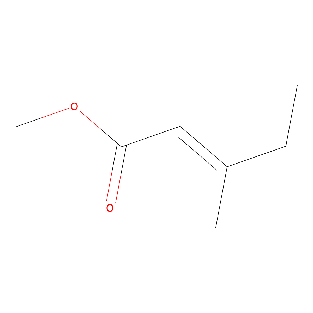 Methyl 3-methyl-2-pentenoate molecular structure, CAS 17447-01-7