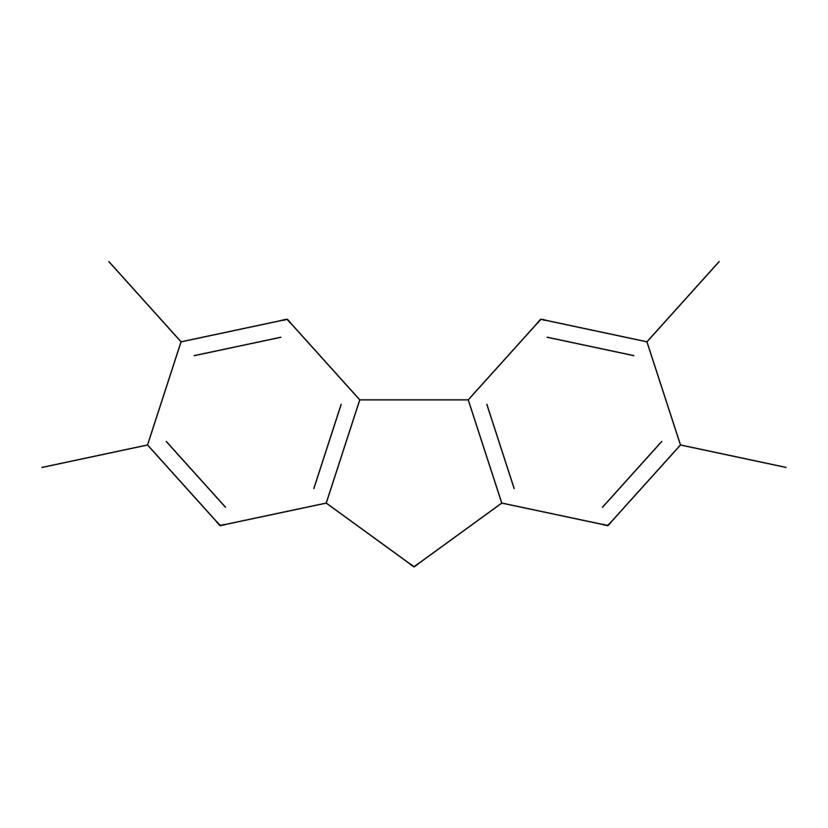 2,3,6,7-tetramethyl-9H-fluorene molecular structure, CAS 17447-90-4