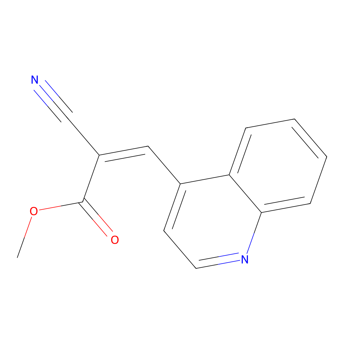 Methyl (2E)-2-cyano-3-(4-quinolinyl)-2-propenoate molecular structure, CAS 174475-42-4