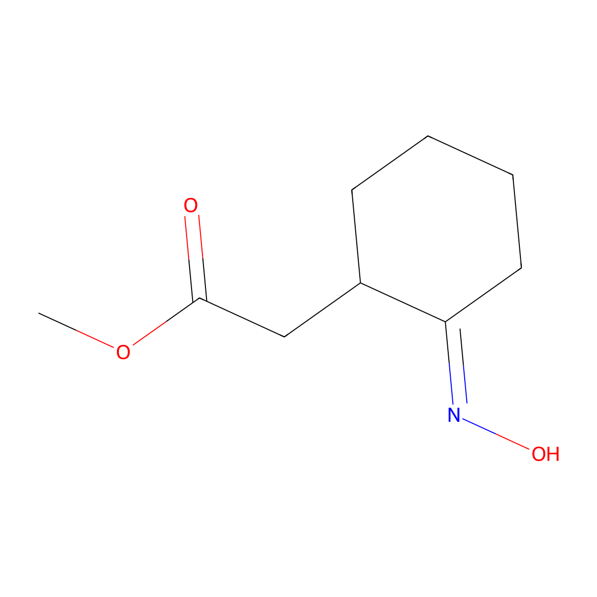 Methyl 2-[2-(hydroxyimino)cyclohexyl]acetate molecular structure, CAS 17448-49-6