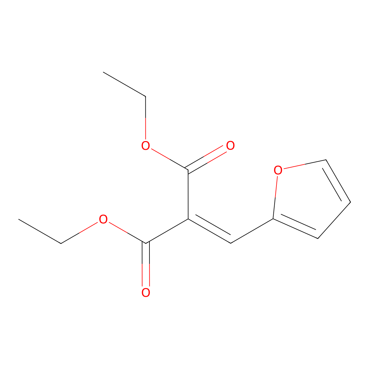 Diethyl furfurylidenemalonate molecular structure, CAS 17448-96-3