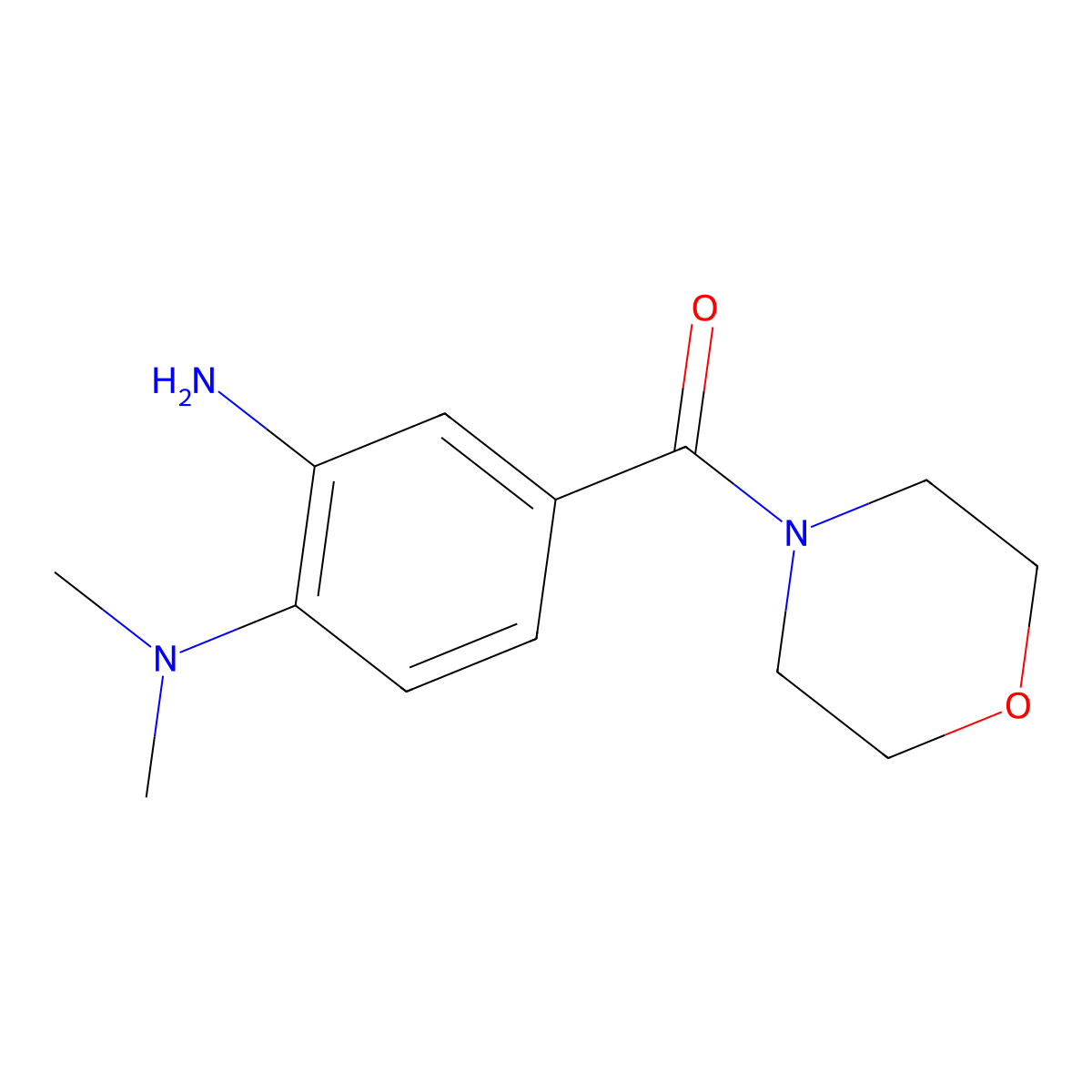 (3-Amino-4-(dimethylamino)phenyl)(morpholino)methanone molecular structure, CAS 174482-75-8