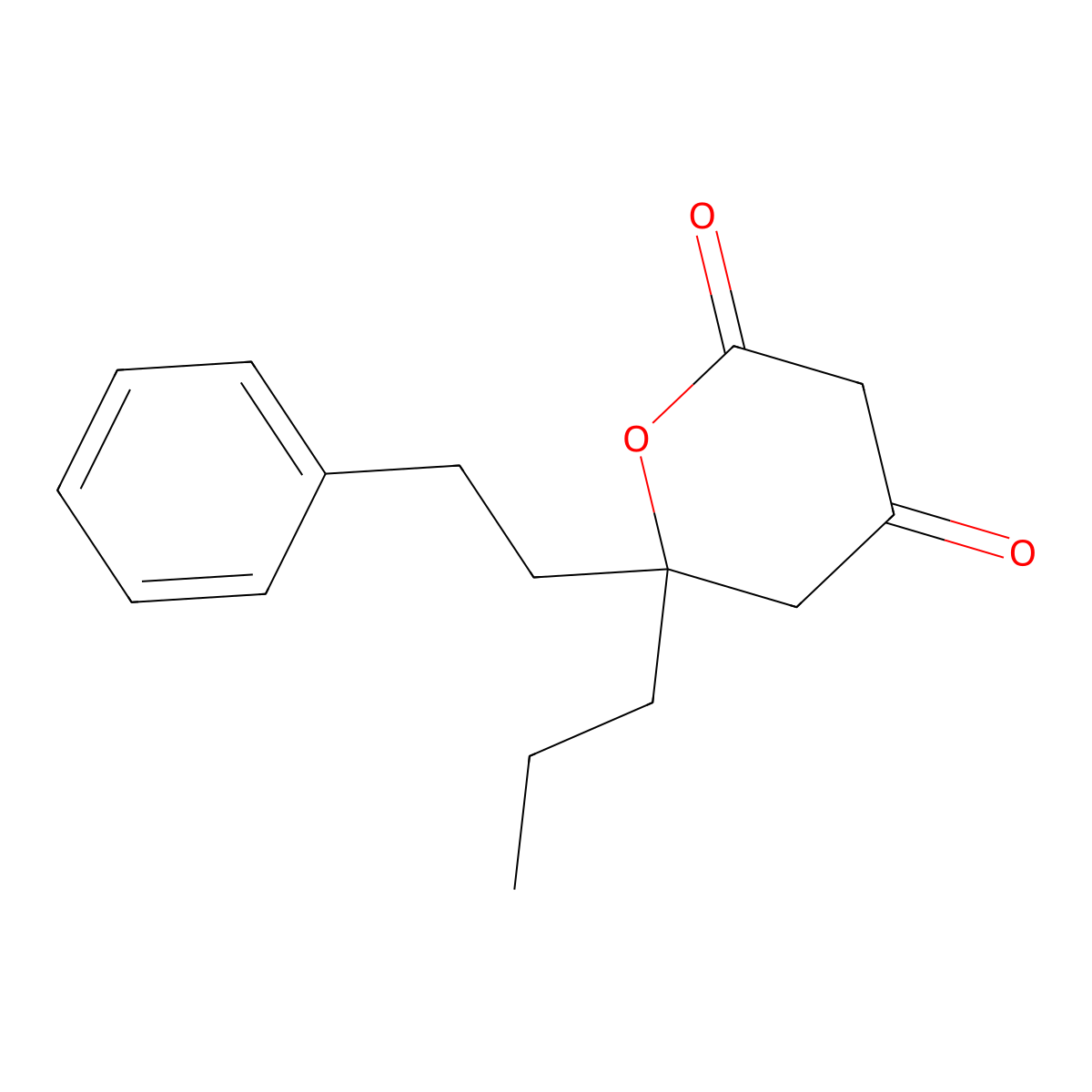 6-(2-phenylethyl)-6-propyldihydro-2H-pyran-2,4(3H)-dione molecular structure, CAS 174484-83-4