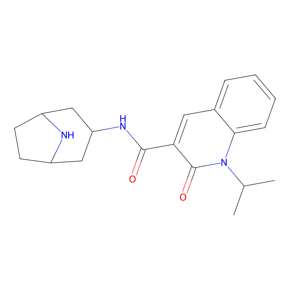 N-{8-azabicyclo[3.2.1]octan-3-yl}-2-oxo-1-(propan-2-yl)-1,2-dihydroquinoline-3-carboxamide molecular structure, CAS 174486-91-0