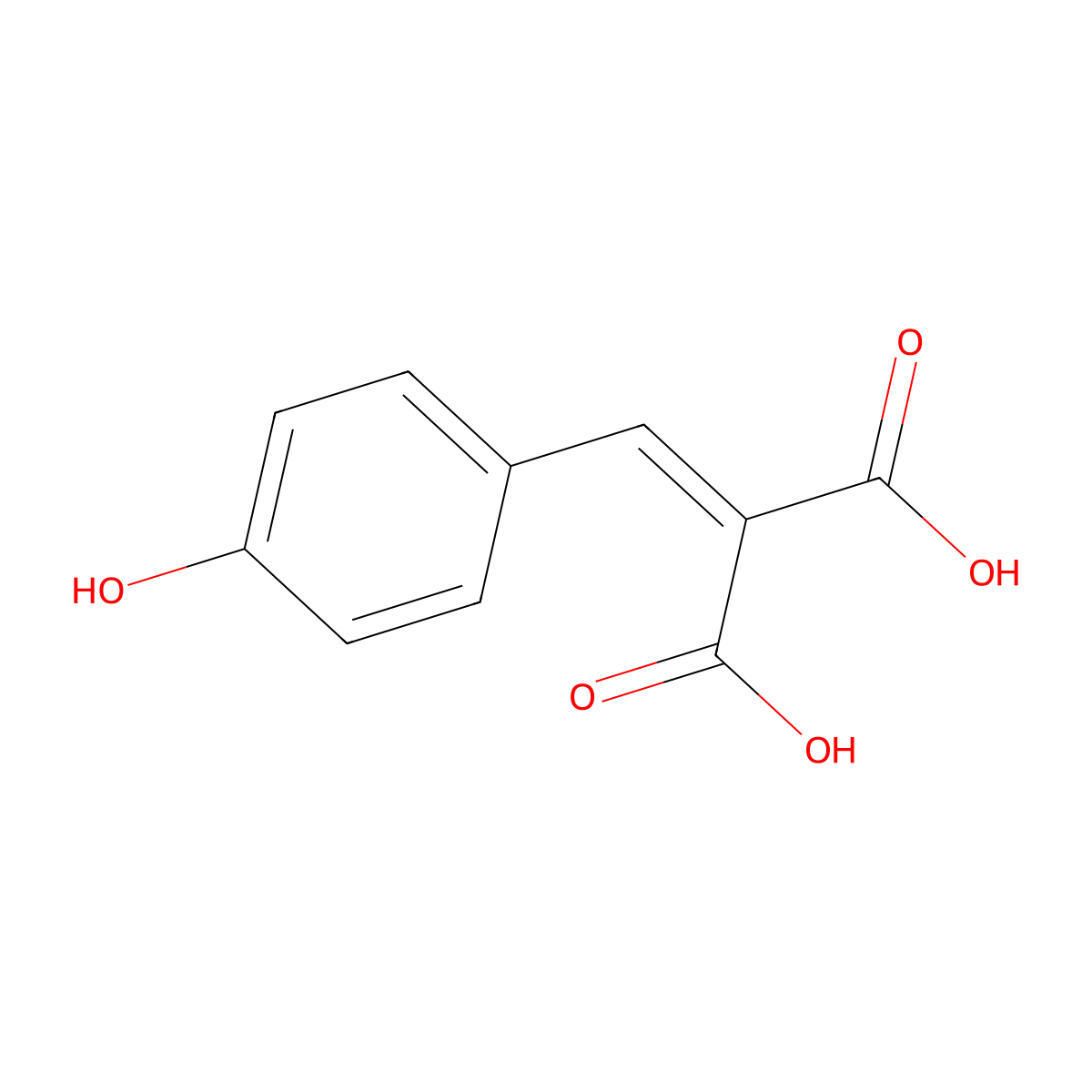 2-[(4-Hydroxyphenyl)methylidene]propanedioic acid molecular structure, CAS 17449-03-5