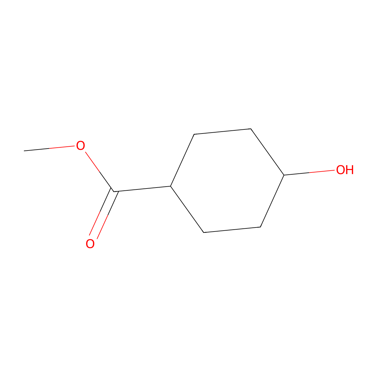 Methyl 4-hydroxycyclohexanecarboxylate molecular structure, CAS 17449-76-2