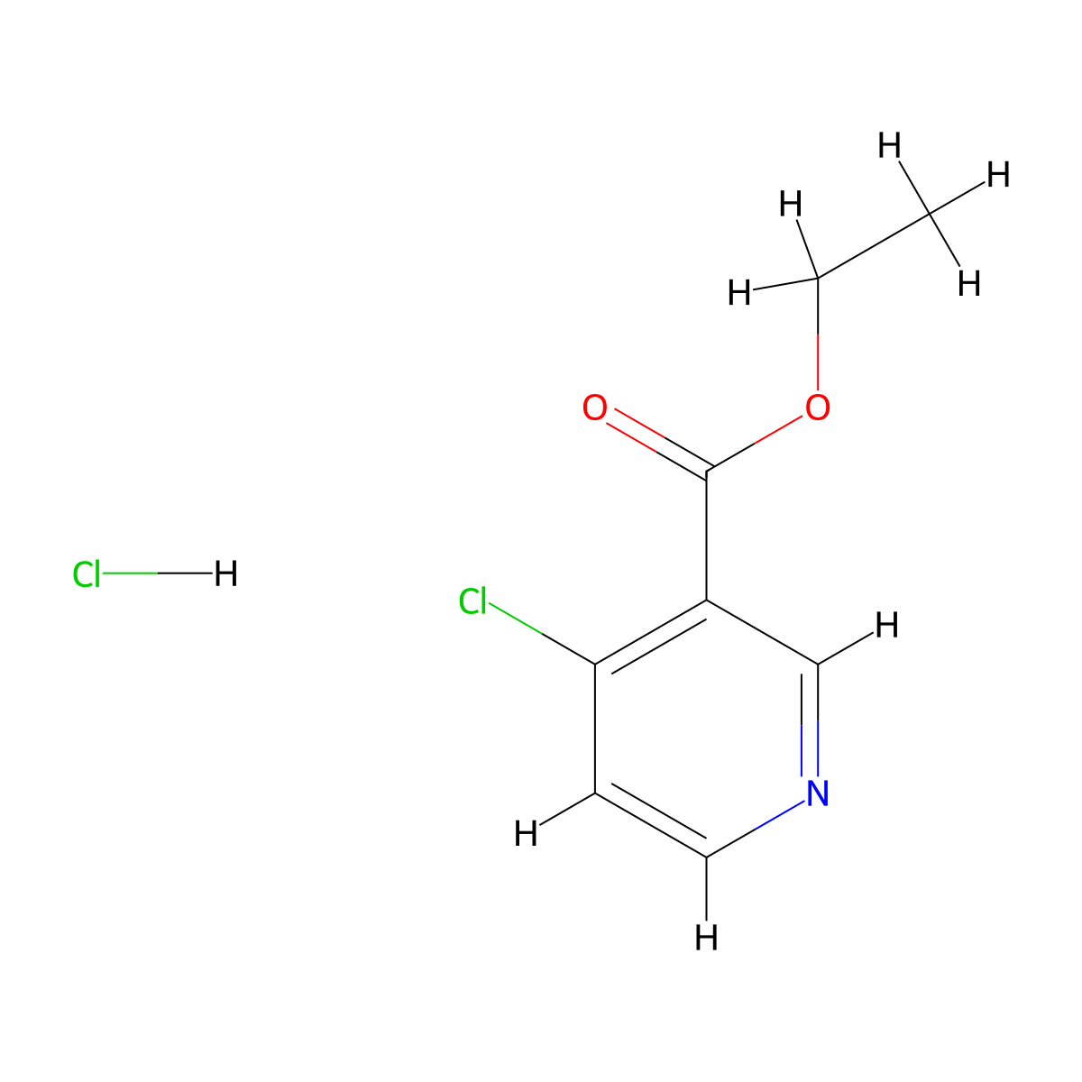 Ethyl 4-chloronicotinate hydrochloride molecular structure, CAS 174496-99-2