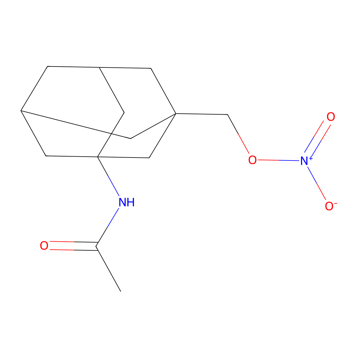 (3-Acetamido-1-adamantyl)methyl nitrate molecular structure, CAS 174497-29-1