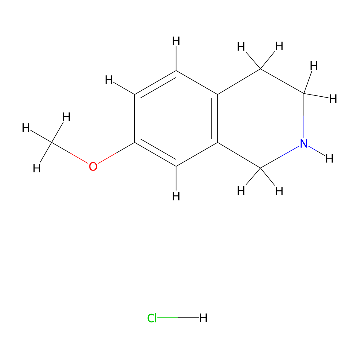 7-Methoxy-1,2,3,4-tetrahydroisoquinoline hydrochloride molecular structure, CAS 1745-05-7