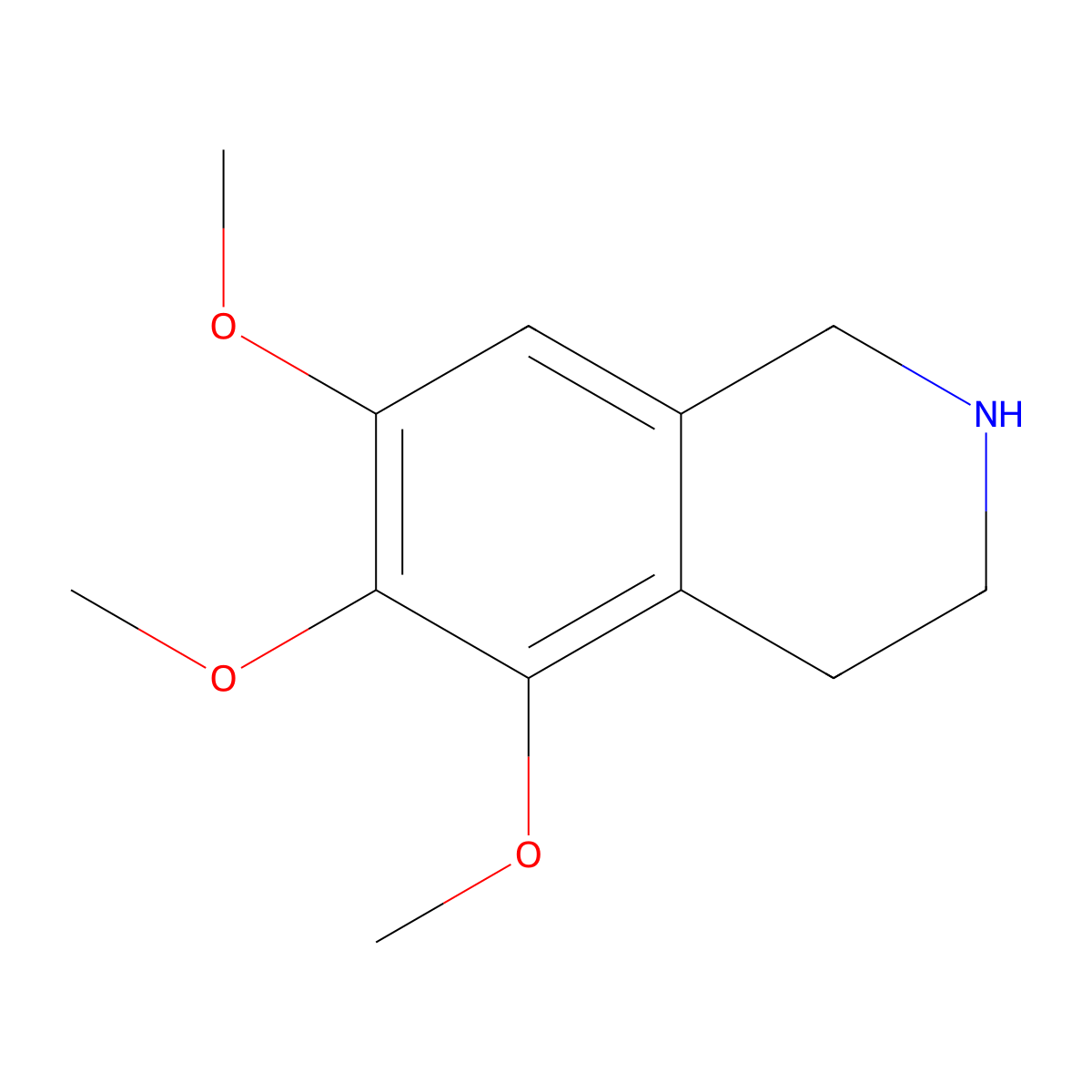5,6,7-Trimethoxy-1,2,3,4-tetrahydroisoquinoline molecular structure, CAS 1745-06-8