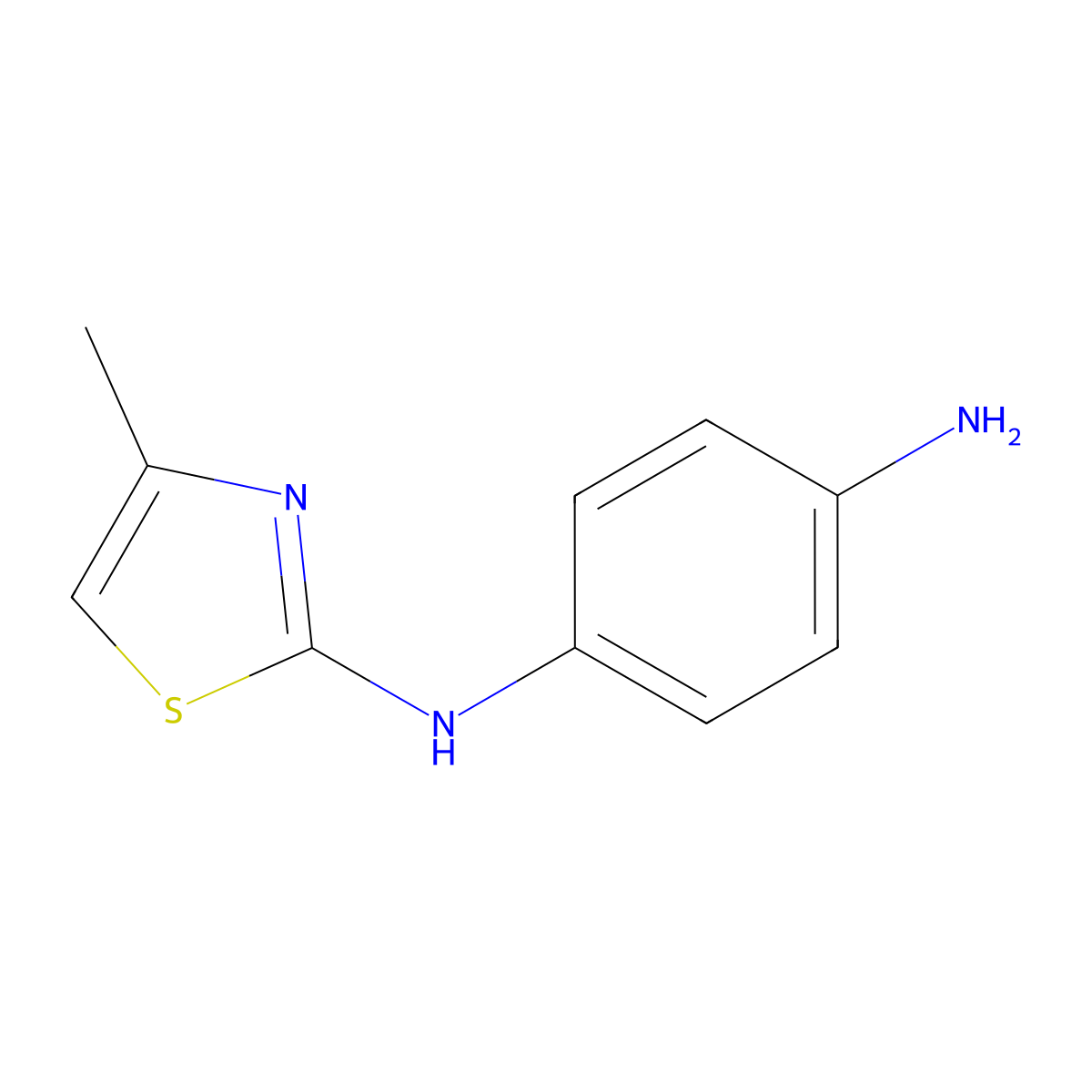 1-N-(4-methyl-1,3-thiazol-2-yl)benzene-1,4-diamine molecular structure, CAS 1745-19-3