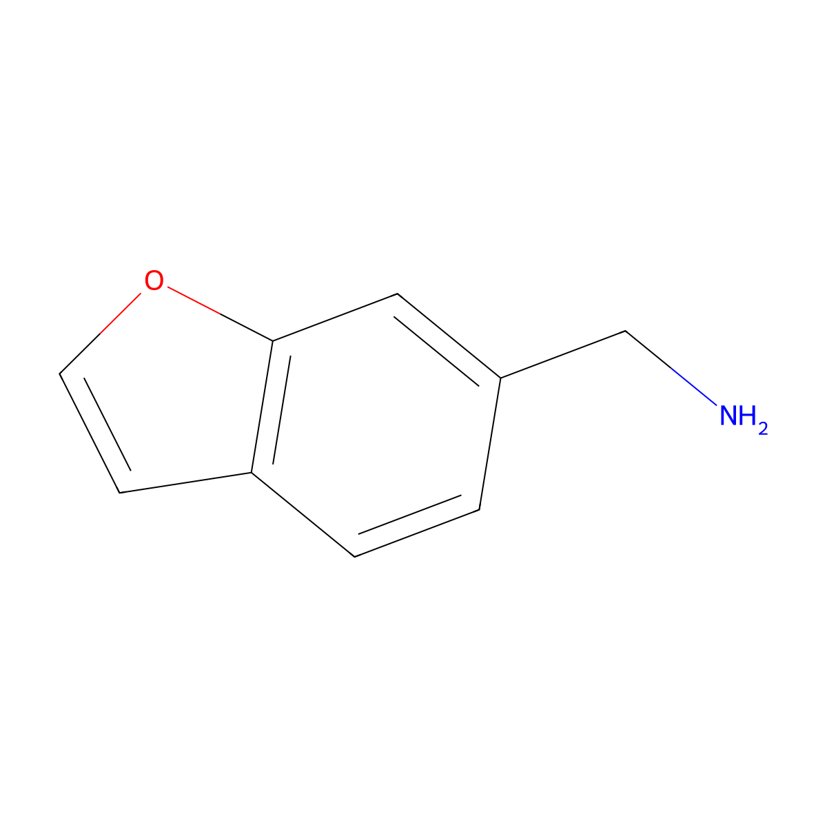 Benzofuran-6-ylmethanamine molecular structure, CAS 17450-69-0