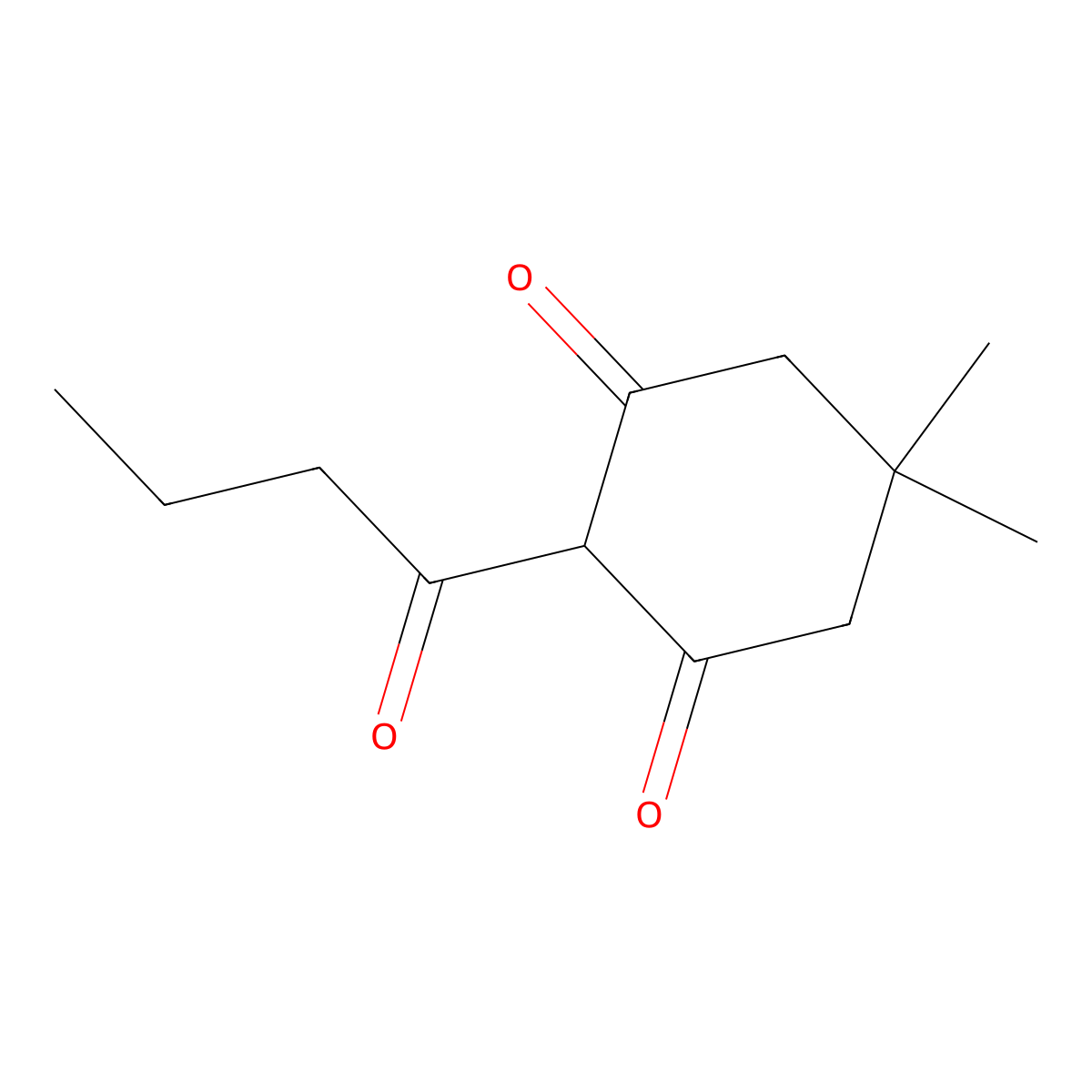 1,3-Cyclohexanedione, 5,5-dimethyl-2-(1-oxobutyl)- molecular structure, CAS 17450-95-2