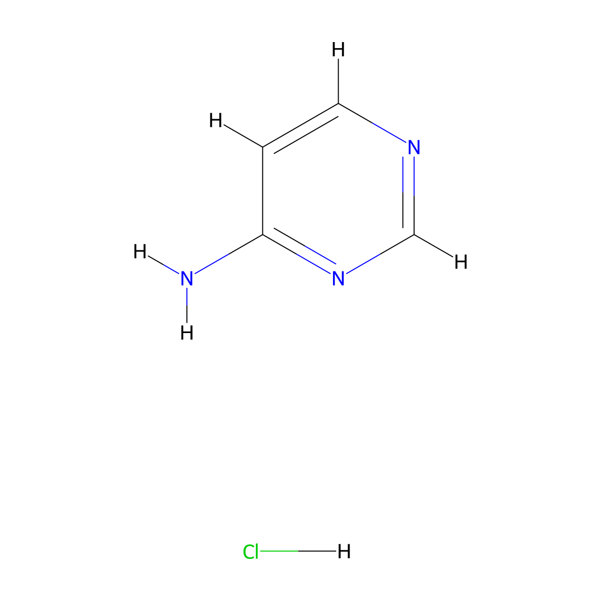 4-Aminopyrimidine hydrochloride molecular structure, CAS 174500-31-3