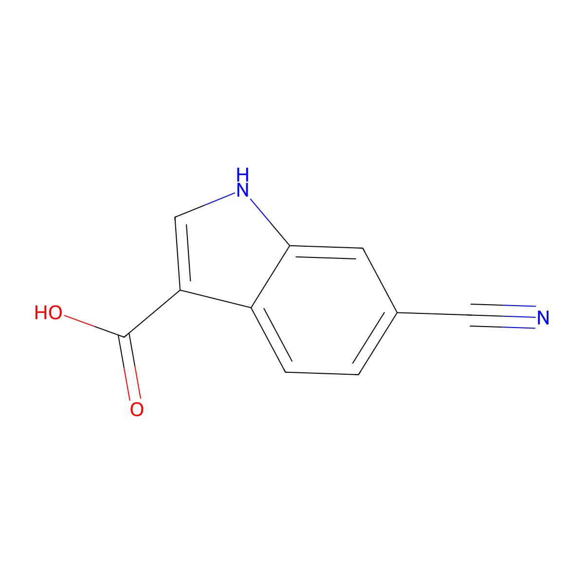 6-cyano-1H-indole-3-carboxylic Acid molecular structure, CAS 174500-88-0