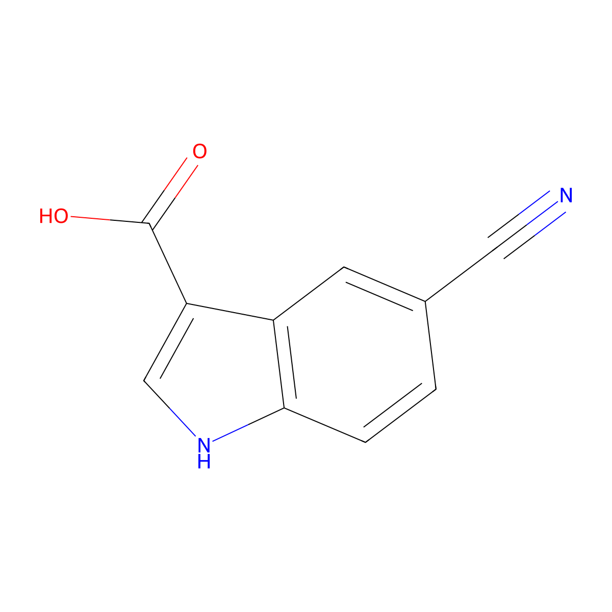 5-Cyano-1H-indole-3-carboxylic acid molecular structure, CAS 174500-89-1