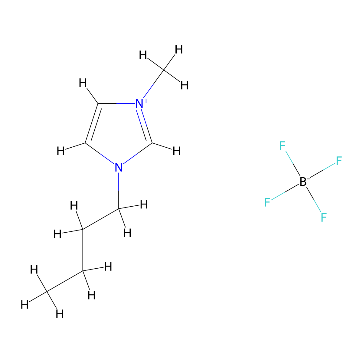 1-Butyl-3-methylimidazolium tetrafluoroborate molecular structure, CAS 174501-65-6