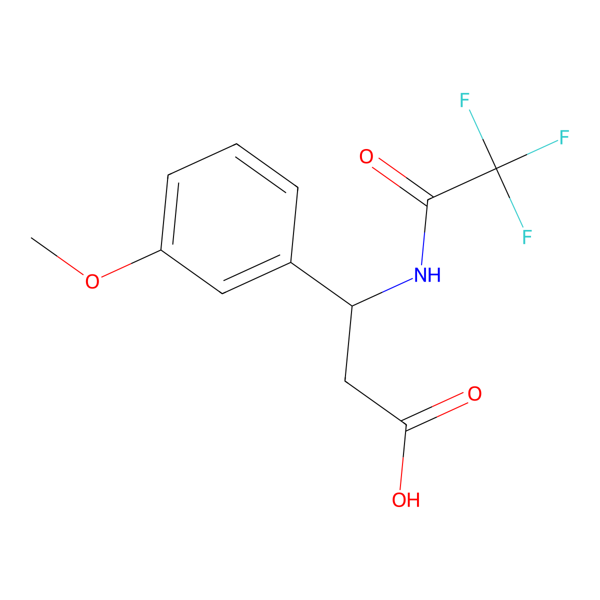 3-(3-Methoxyphenyl)-3-(trifluoroacetamido)propanoic acid molecular structure, CAS 174502-39-7