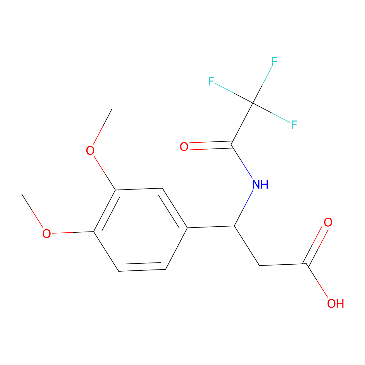 3-(3,4-dimethoxyphenyl)-3-[(2,2,2-trifluoroacetyl)amino]propanoic Acid molecular structure, CAS 174502-40-0
