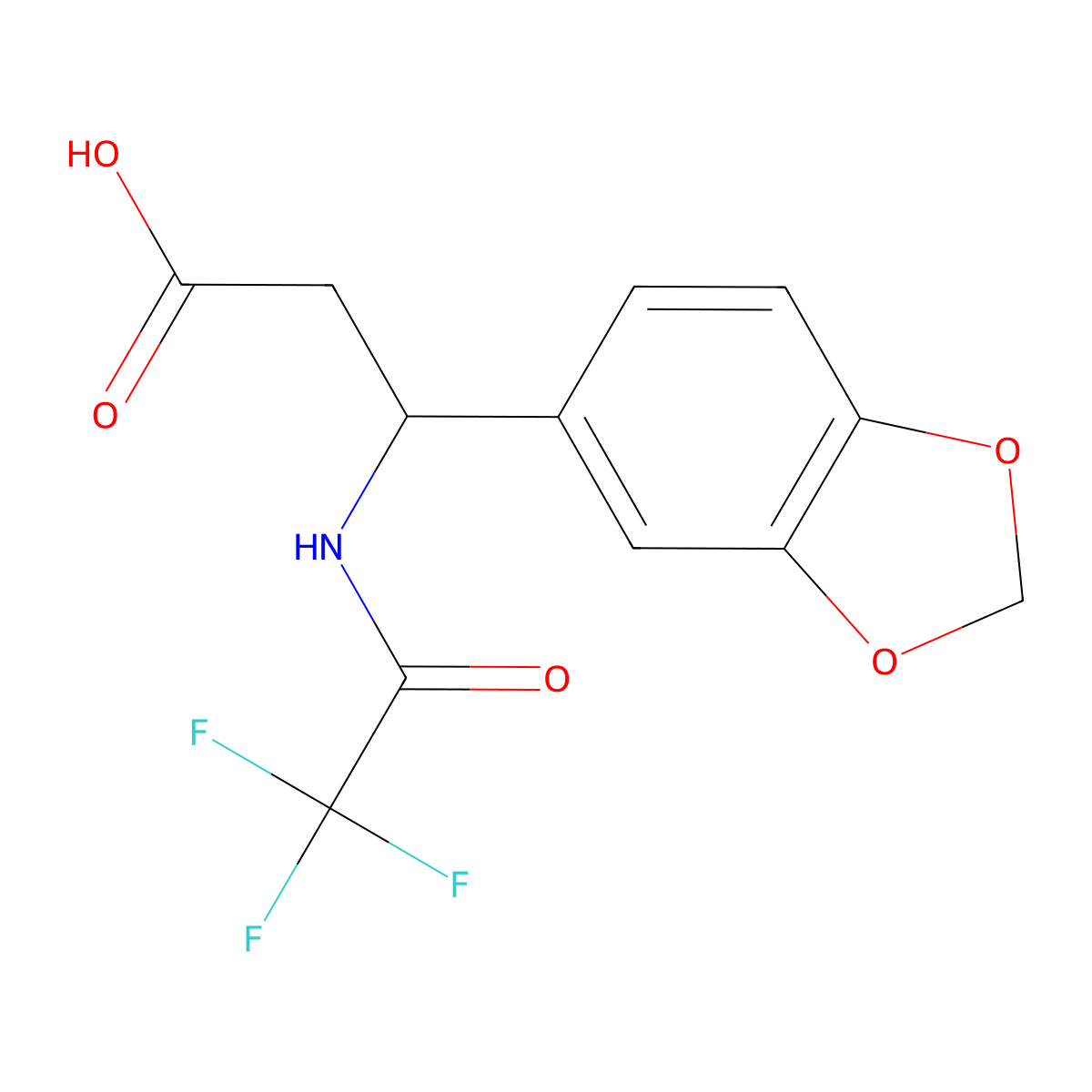 3-(1,3-Benzodioxol-5-yl)-3-[(2,2,2-trifluoroacetyl)amino]propanoic acid molecular structure, CAS 174502-41-1