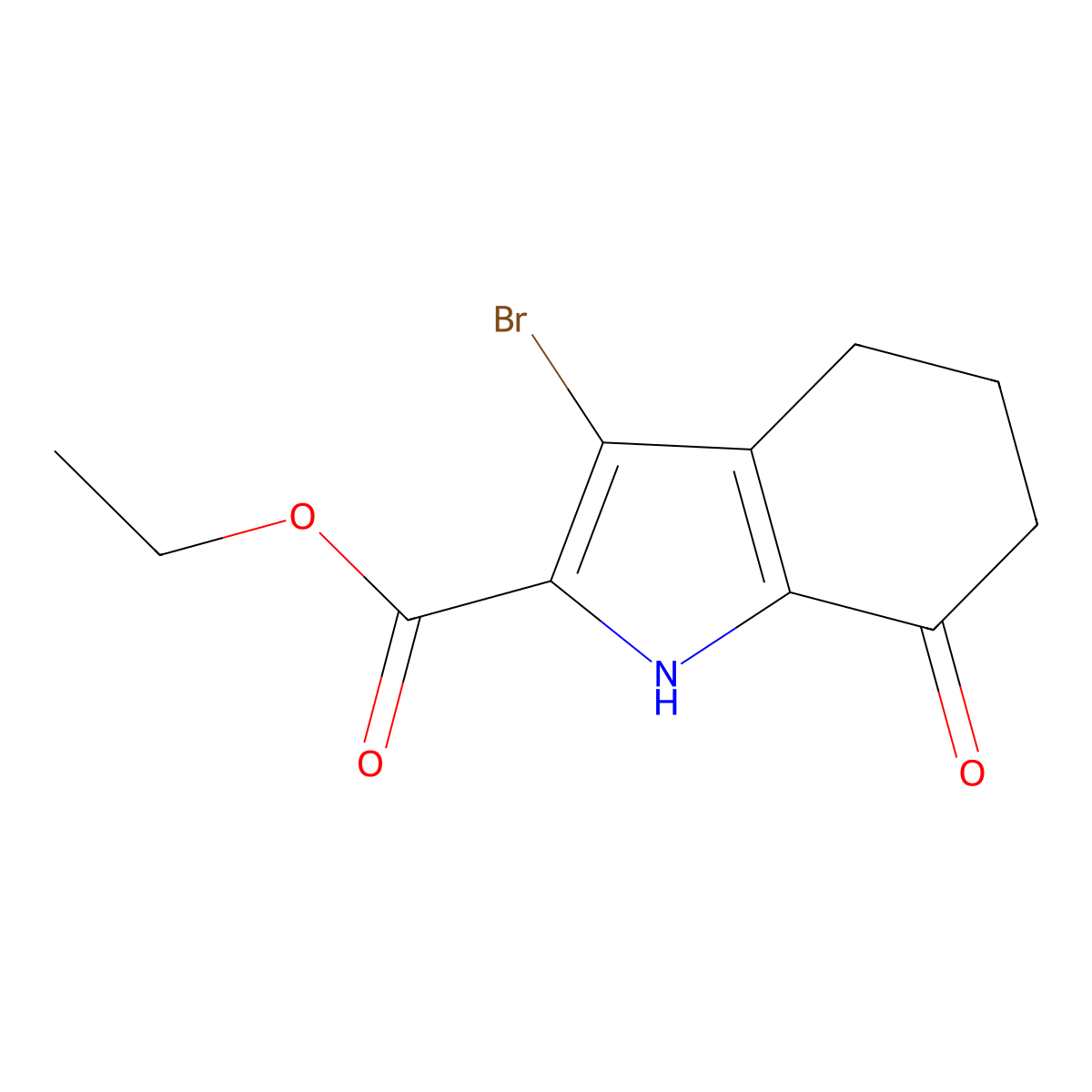 Ethyl 3-bromo-7-oxo-4,5,6,7-tetrahydro-1H-indole-2-carboxylate molecular structure, CAS 174504-72-4