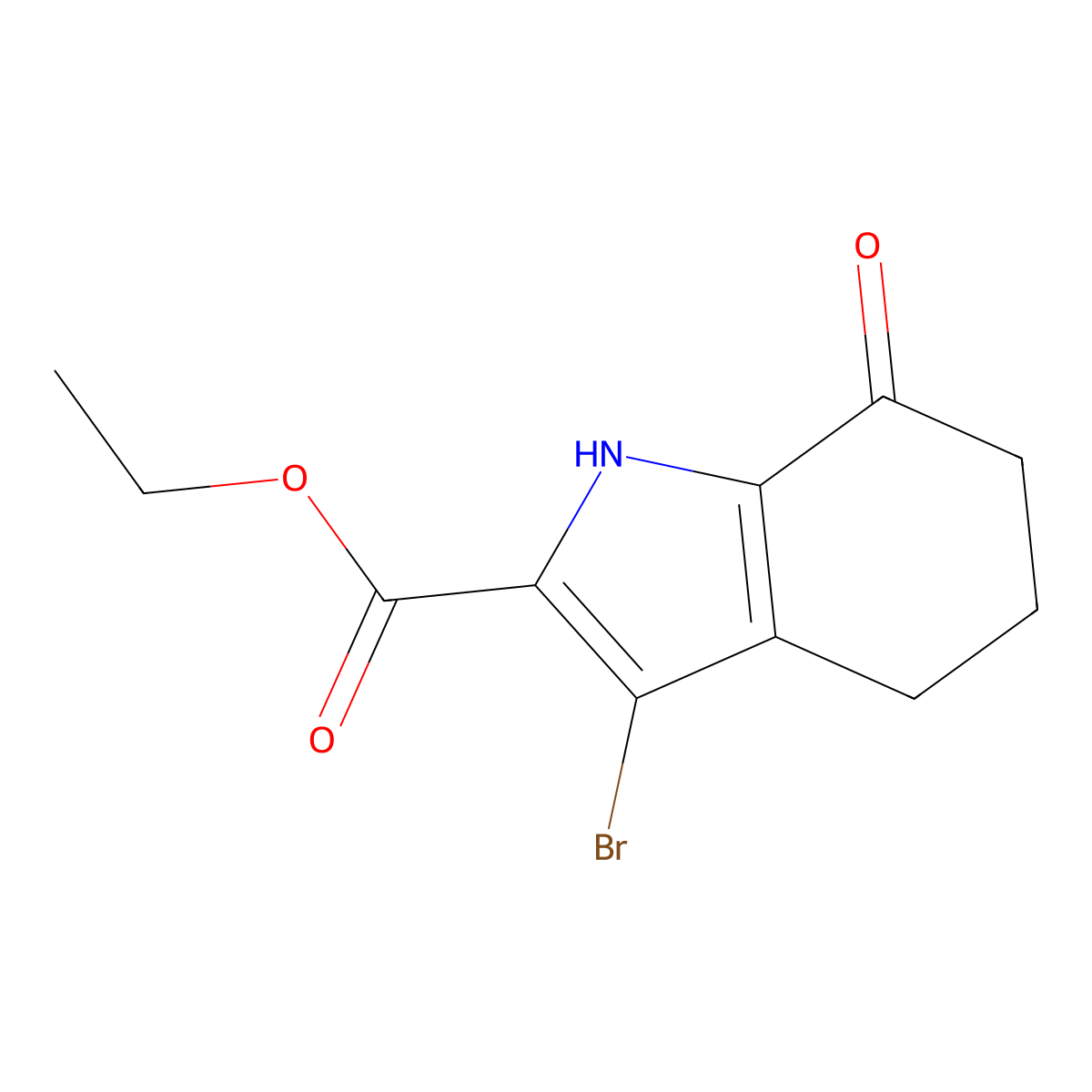 Ethyl 3-bromo-7-oxo-4,5,6,7-tetrahydro-1H-indole-2-carboxylate molecular structure, CAS 174504-72-4