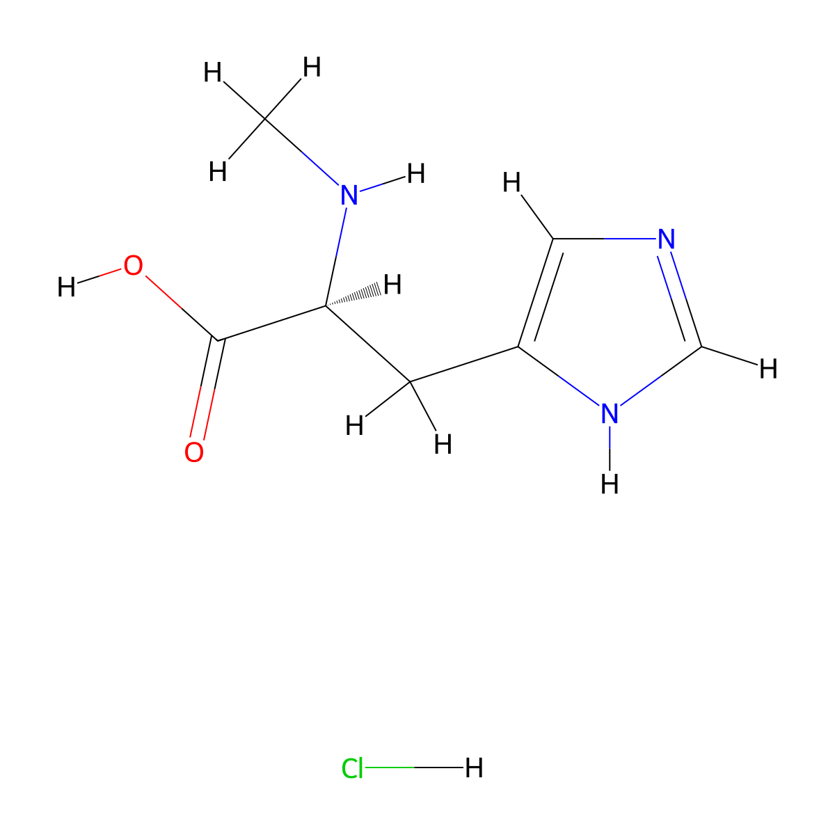 (S)-3-(1H-Imidazol-4-yl)-2-(methylamino)propanoic acid hydrochloride molecular structure, CAS 17451-62-6