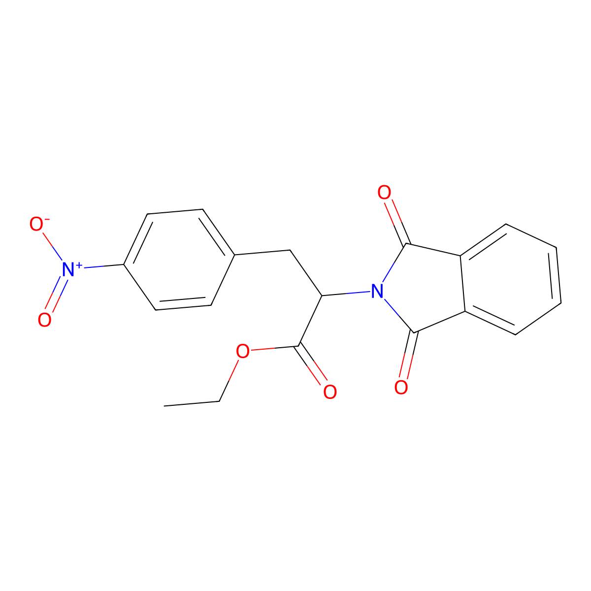Ethyl 2-(1,3-dioxoisoindol-2-yl)-3-(4-nitrophenyl)propanoate molecular structure, CAS 17451-67-1