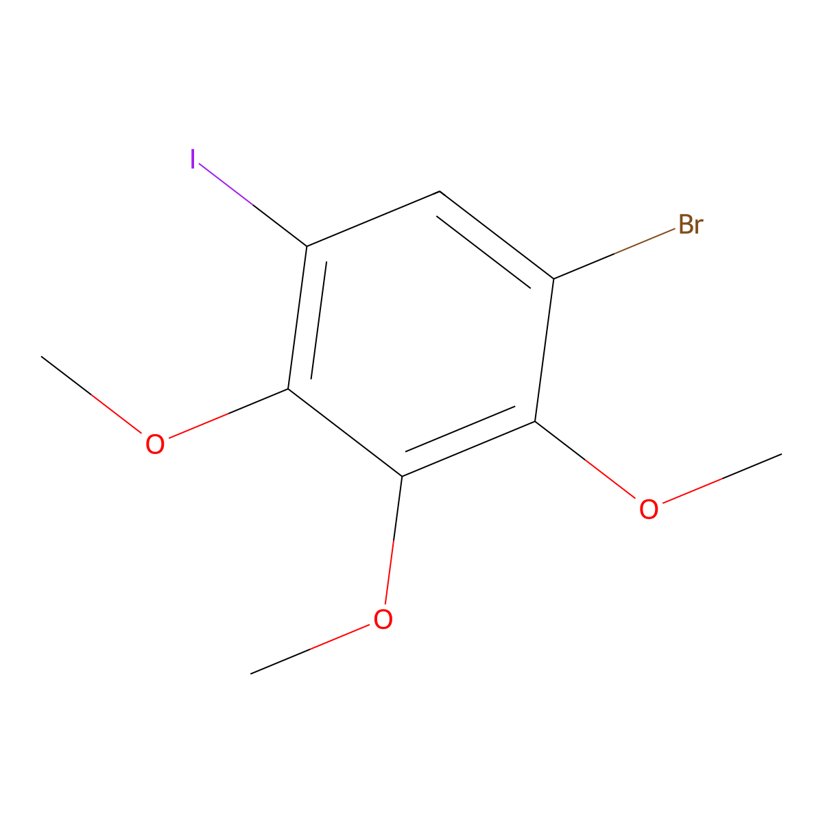 1-Bromo-5-iodo-2,3,4-trimethoxybenzene molecular structure, CAS 174518-83-3