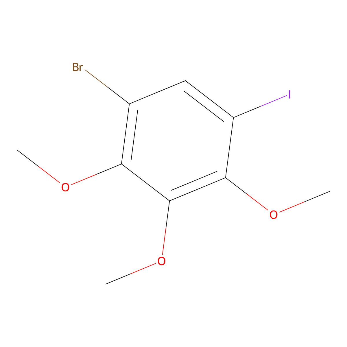 1-Bromo-5-iodo-2,3,4-trimethoxybenzene molecular structure, CAS 174518-83-3
