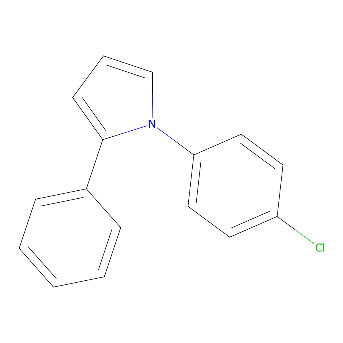 1-(4-chlorophenyl)-2-phenyl-1H-pyrrole molecular structure, CAS 174519-28-9