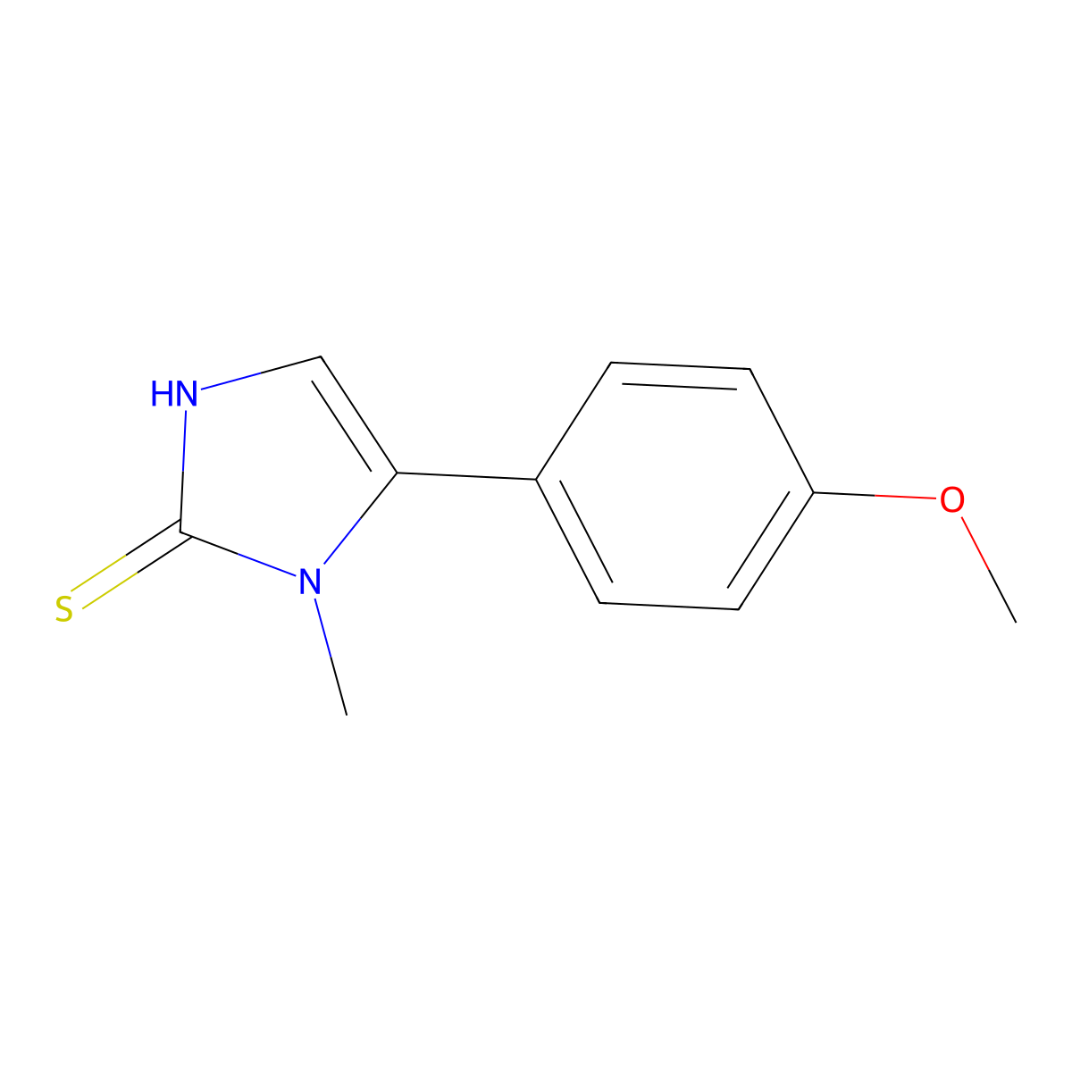 5-(4-methoxyphenyl)-1-methyl-1,3-dihydro-2H-imidazole-2-thione molecular structure, CAS 17452-30-1