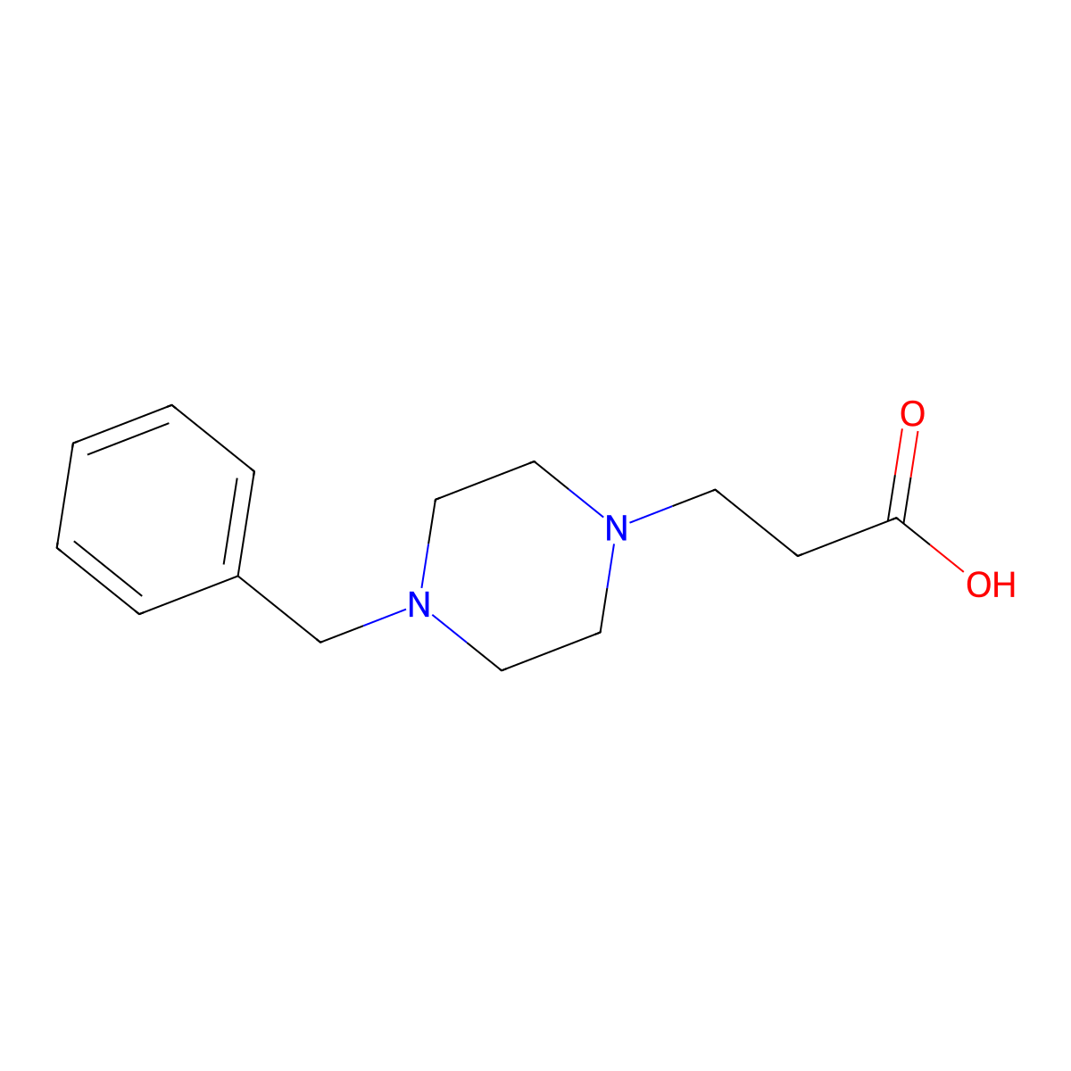 3-(4-Benzylpiperazin-1-yl)propanoic acid molecular structure, CAS 174525-87-2