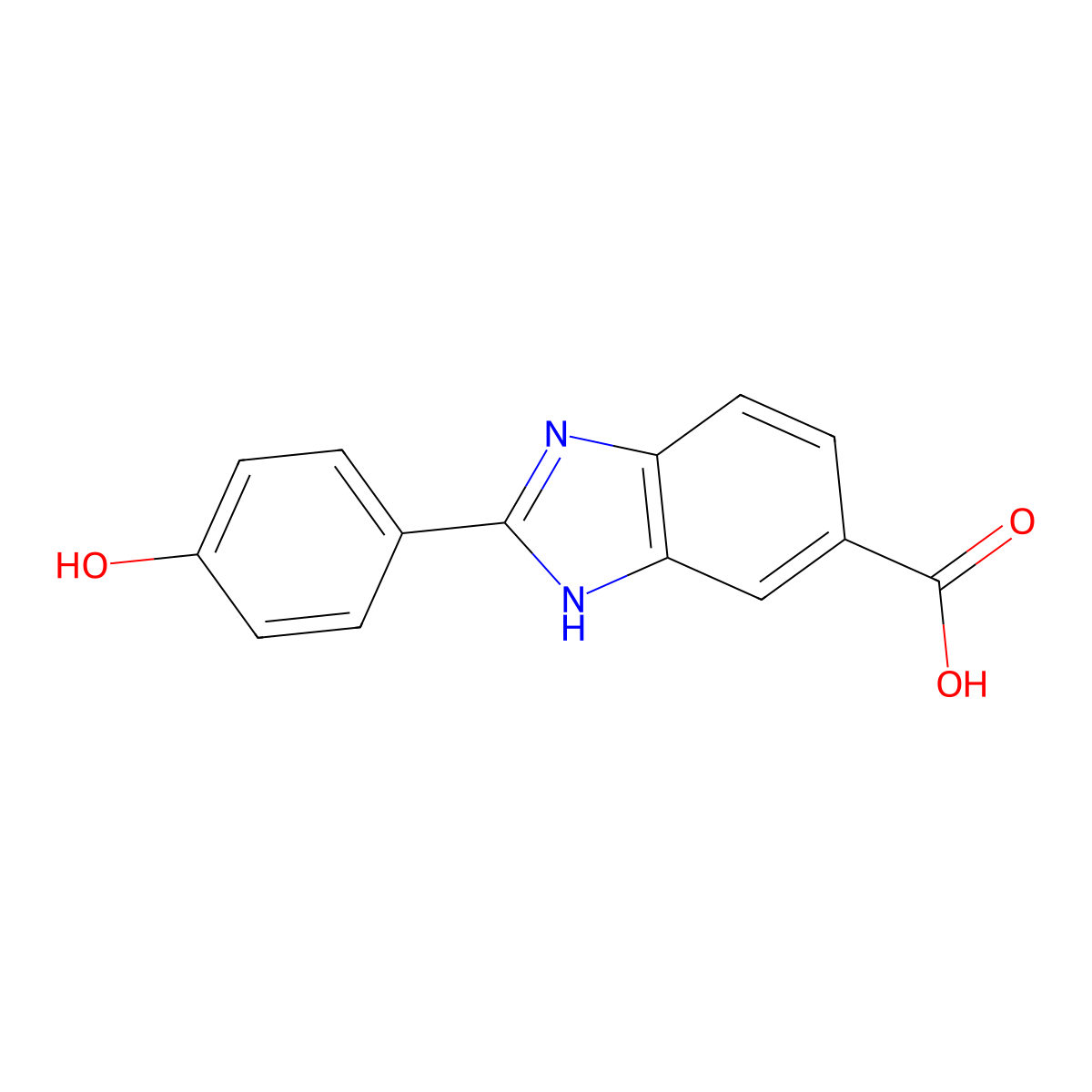2-(4-Hydroxyphenyl)-3H-benzimidazole-5-carboxylic acid molecular structure, CAS 174533-98-3