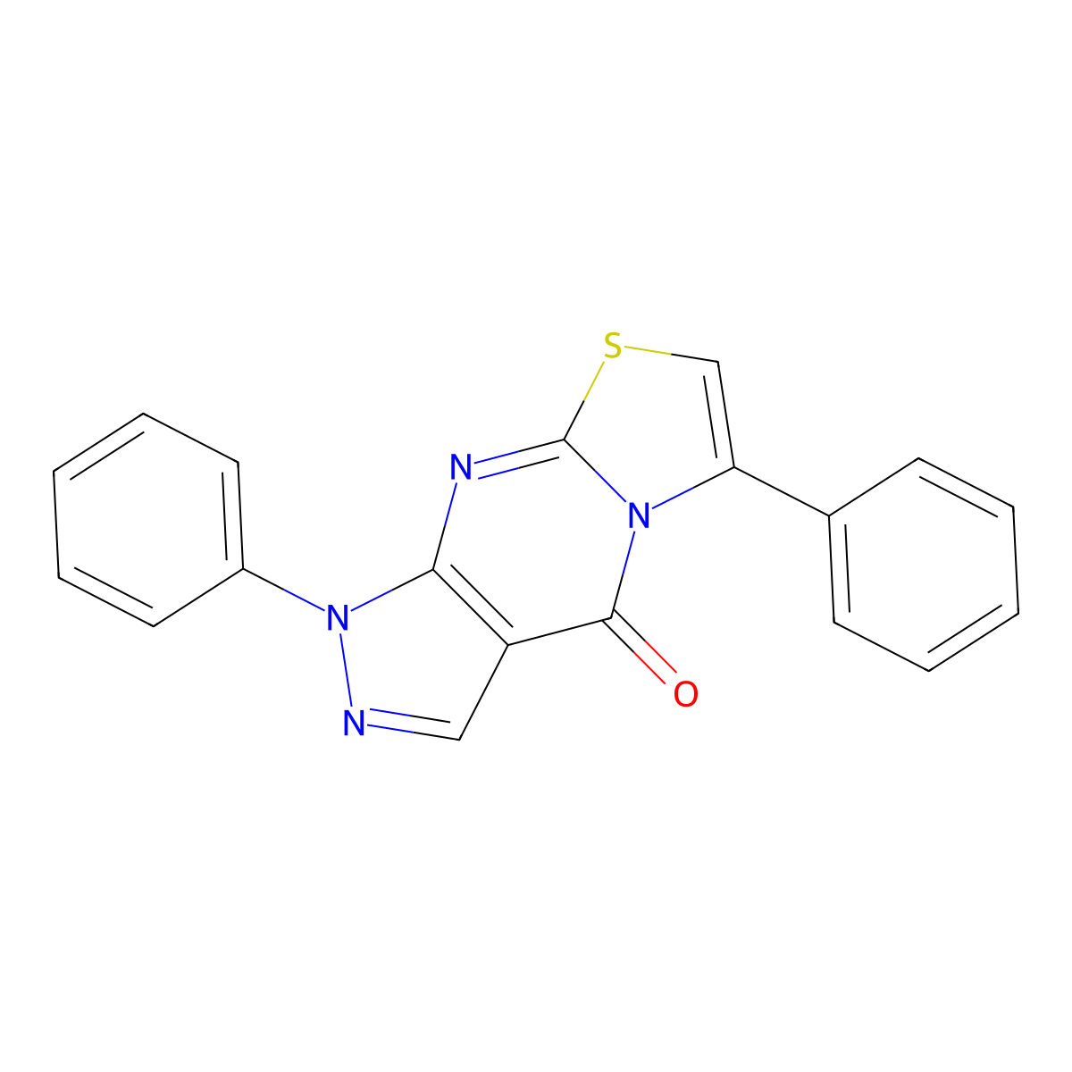 1,6-diphenylpyrazolo[3,4-d][1,3]thiazolo[3,2-a]pyrimidin-4(1H)-one molecular structure, CAS 174535-76-3