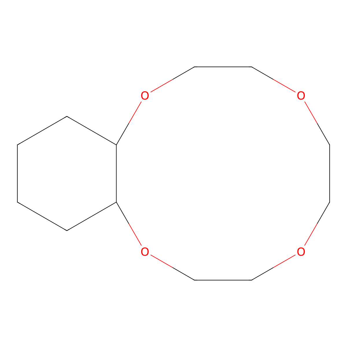 2,5,8,11-Tetraoxabicyclo[10.4.0]hexadecane molecular structure, CAS 17454-42-1