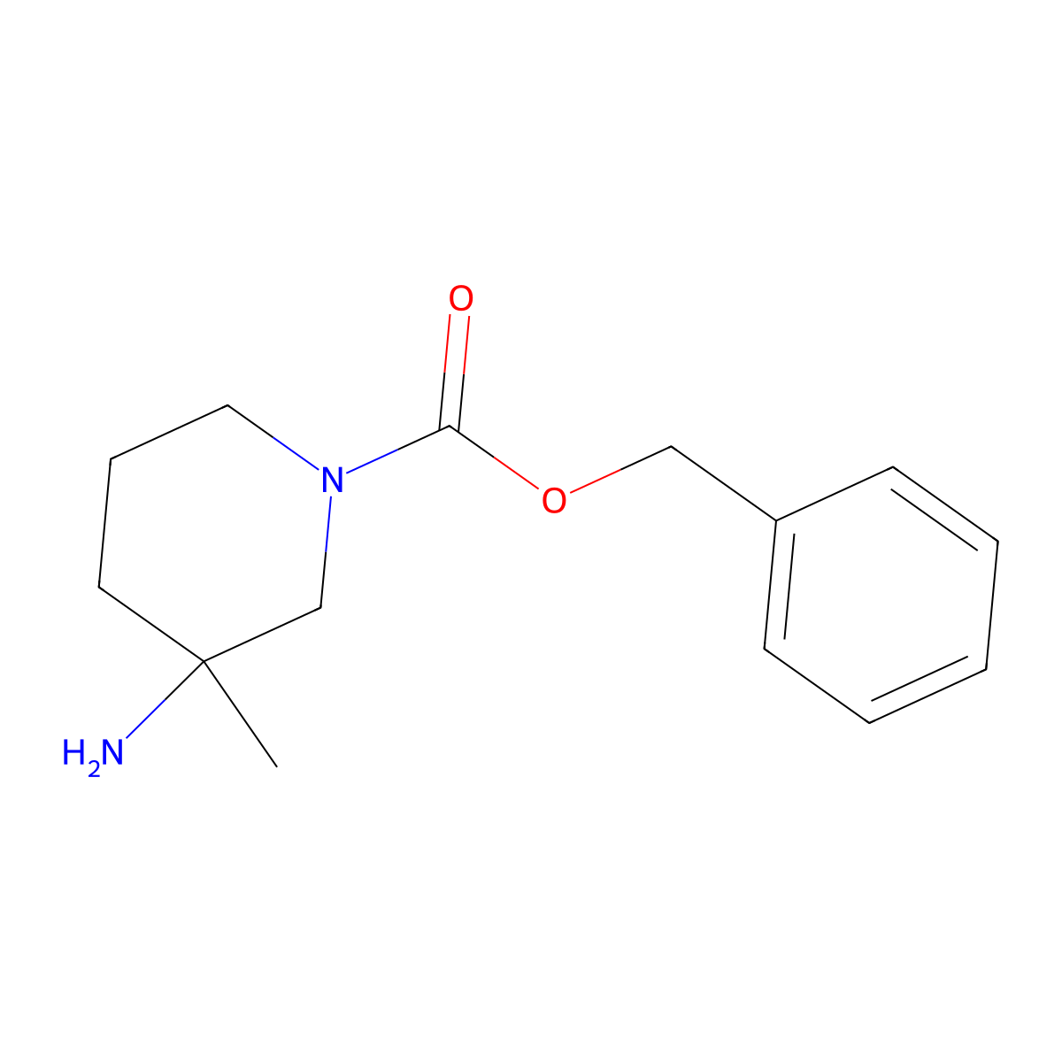 Benzyl 3-amino-3-methylpiperidine-1-carboxylate molecular structure, CAS 174543-80-7
