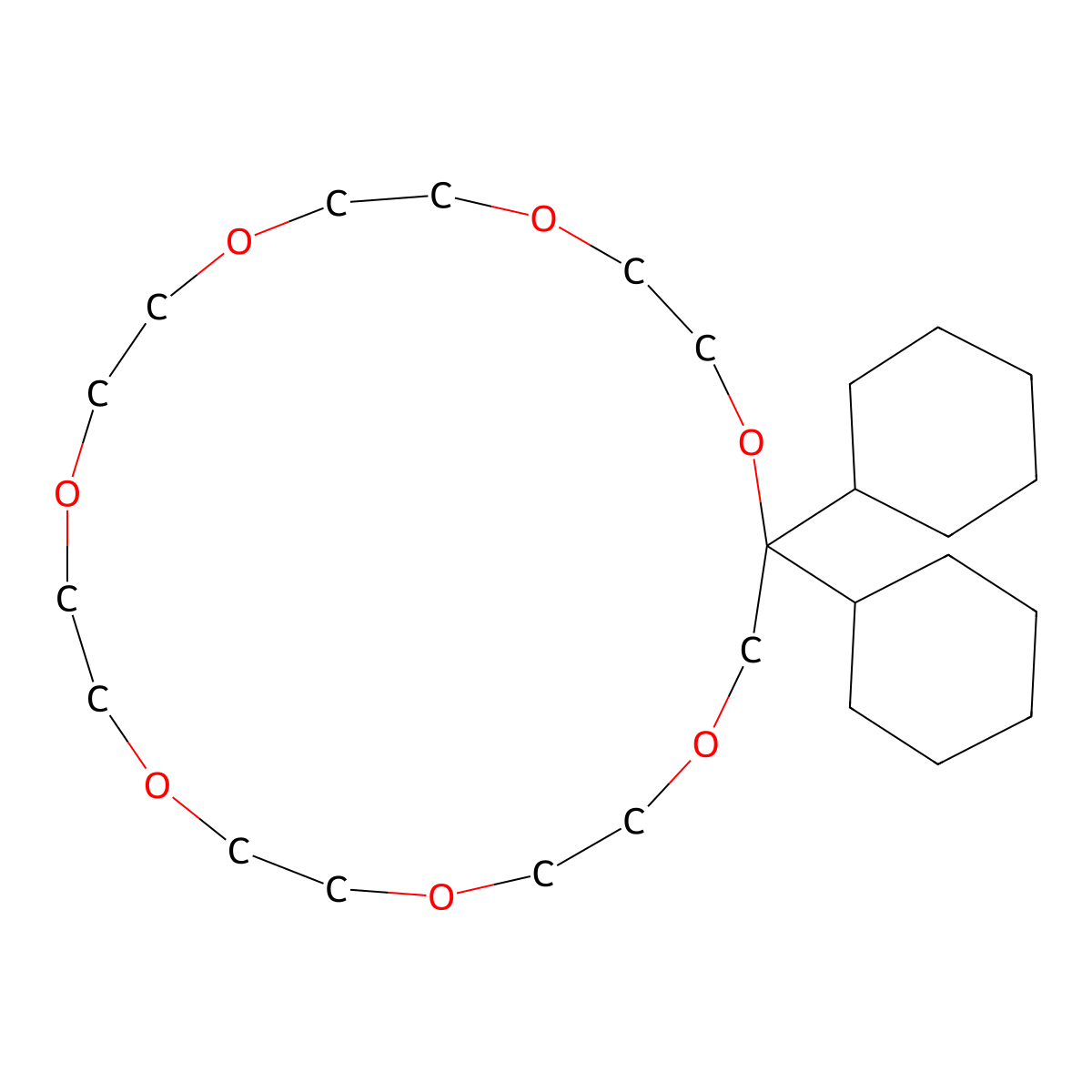 Dicyclohexyl 21-crown-7 molecular structure, CAS 17455-21-9