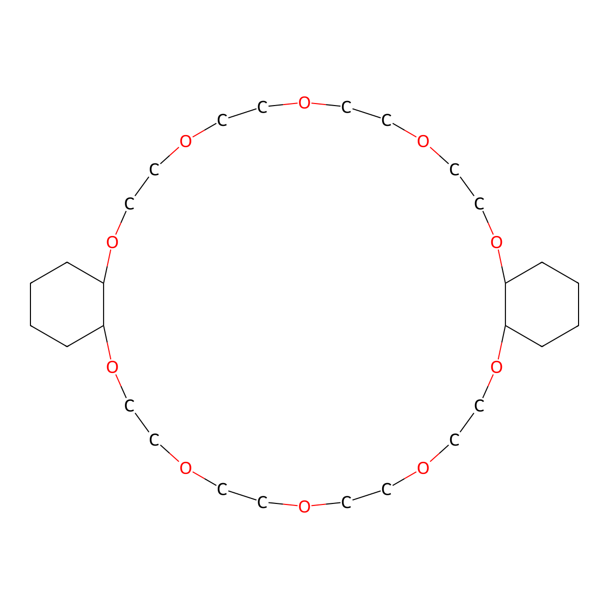 Dicyclohexano-30-crown-10 molecular structure, CAS 17455-26-4