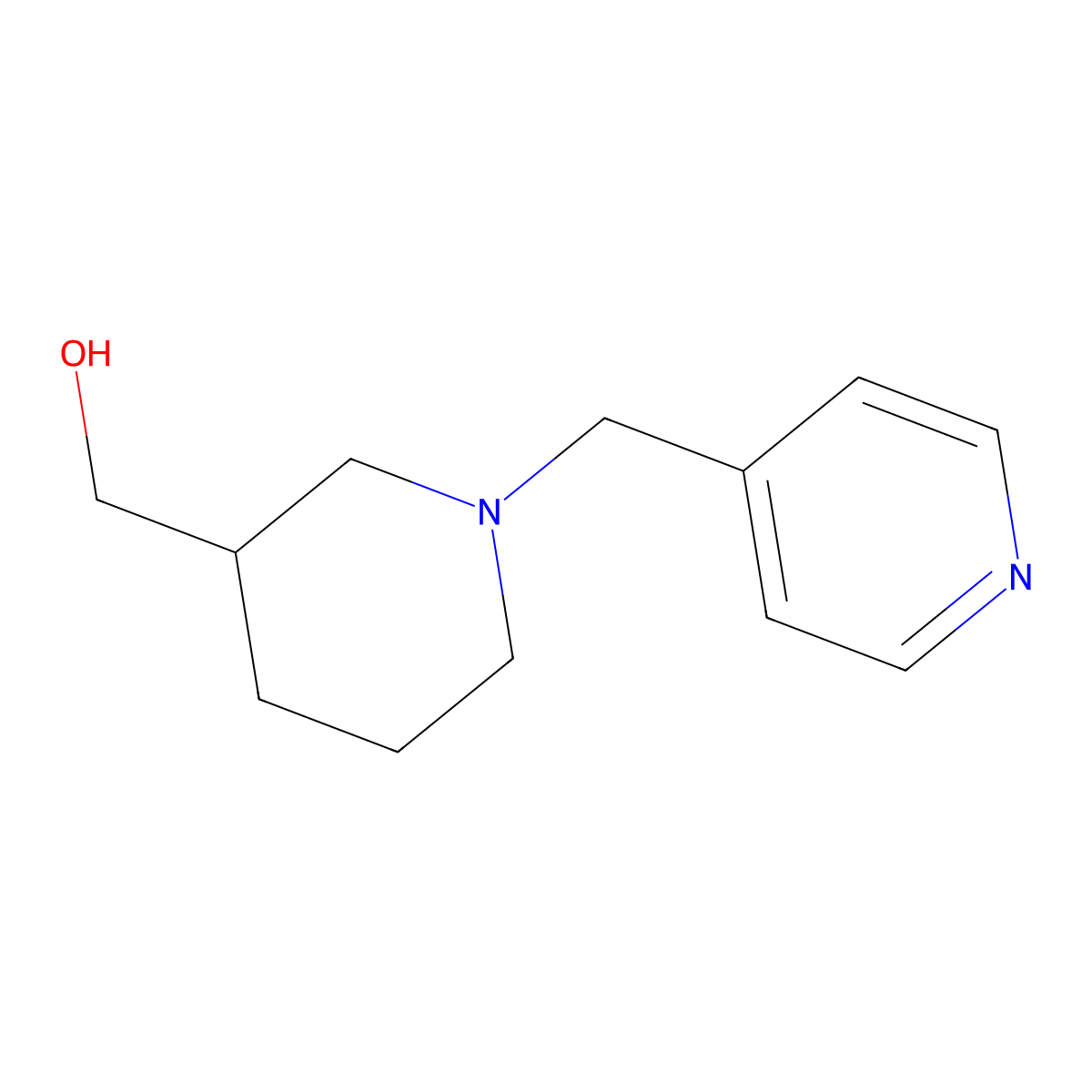 (1-(Pyridin-4-ylmethyl)piperidin-3-yl)methanol molecular structure, CAS 174560-96-4