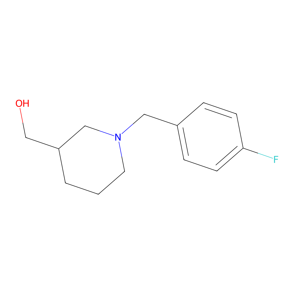 (1-(4-Fluorobenzyl)piperidin-3-yl)methanol molecular structure, CAS 174560-97-5
