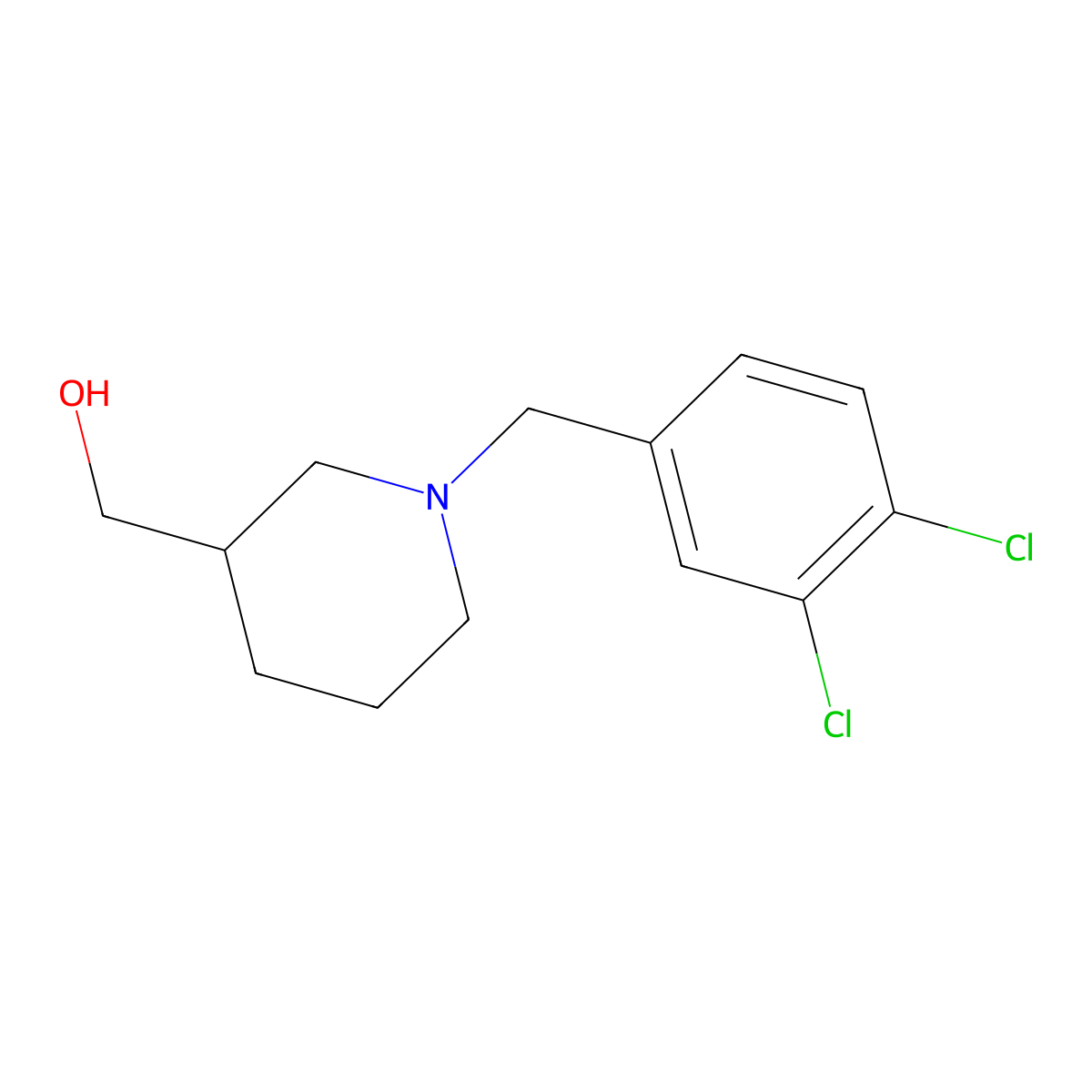 [1-(3,4-Dichloro-benzyl)-piperidin-3-yl]-methanol molecular structure, CAS 174560-99-7