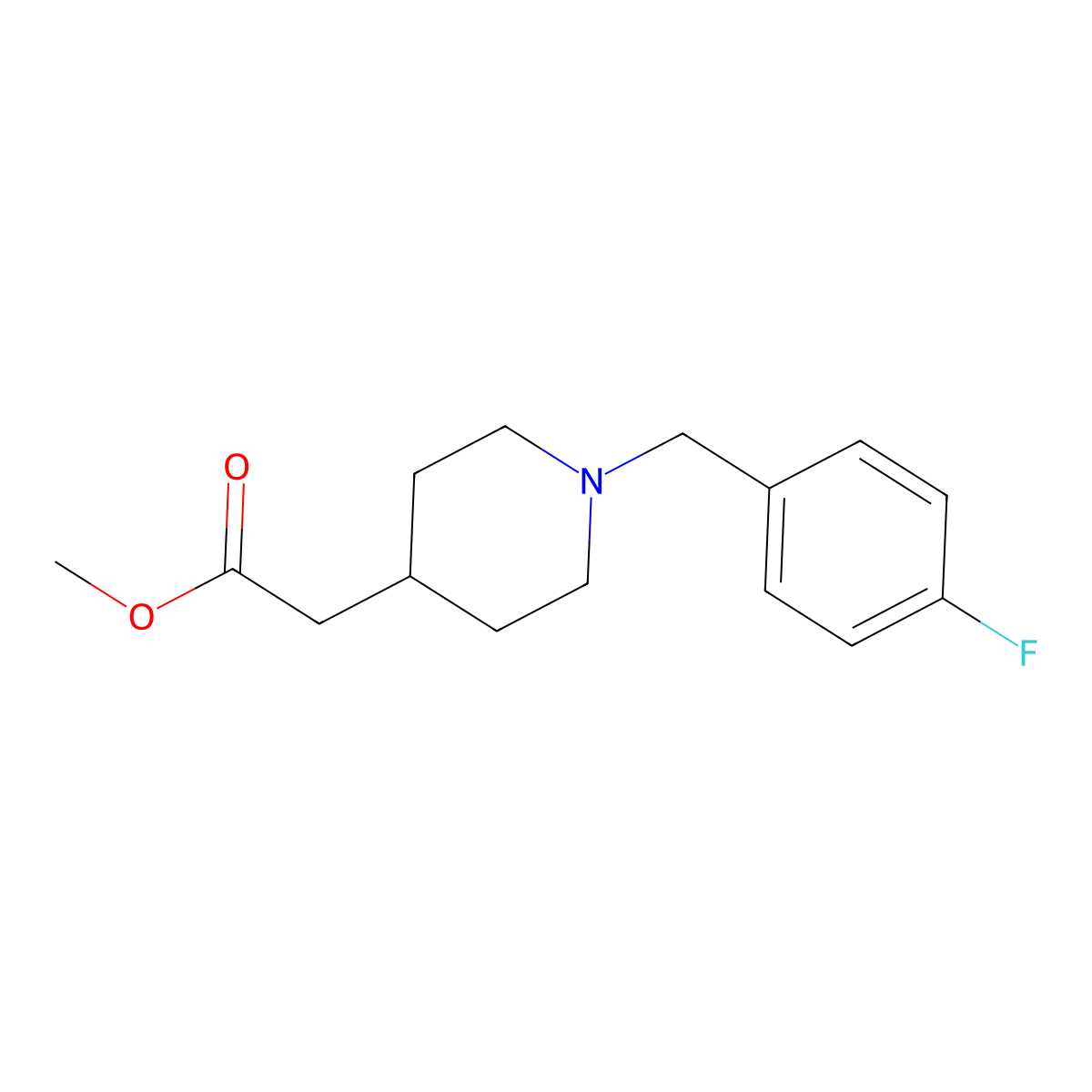 Methyl [1-(4-fluorobenzyl)piperidin-4-yl]acetate molecular structure, CAS 174561-03-6